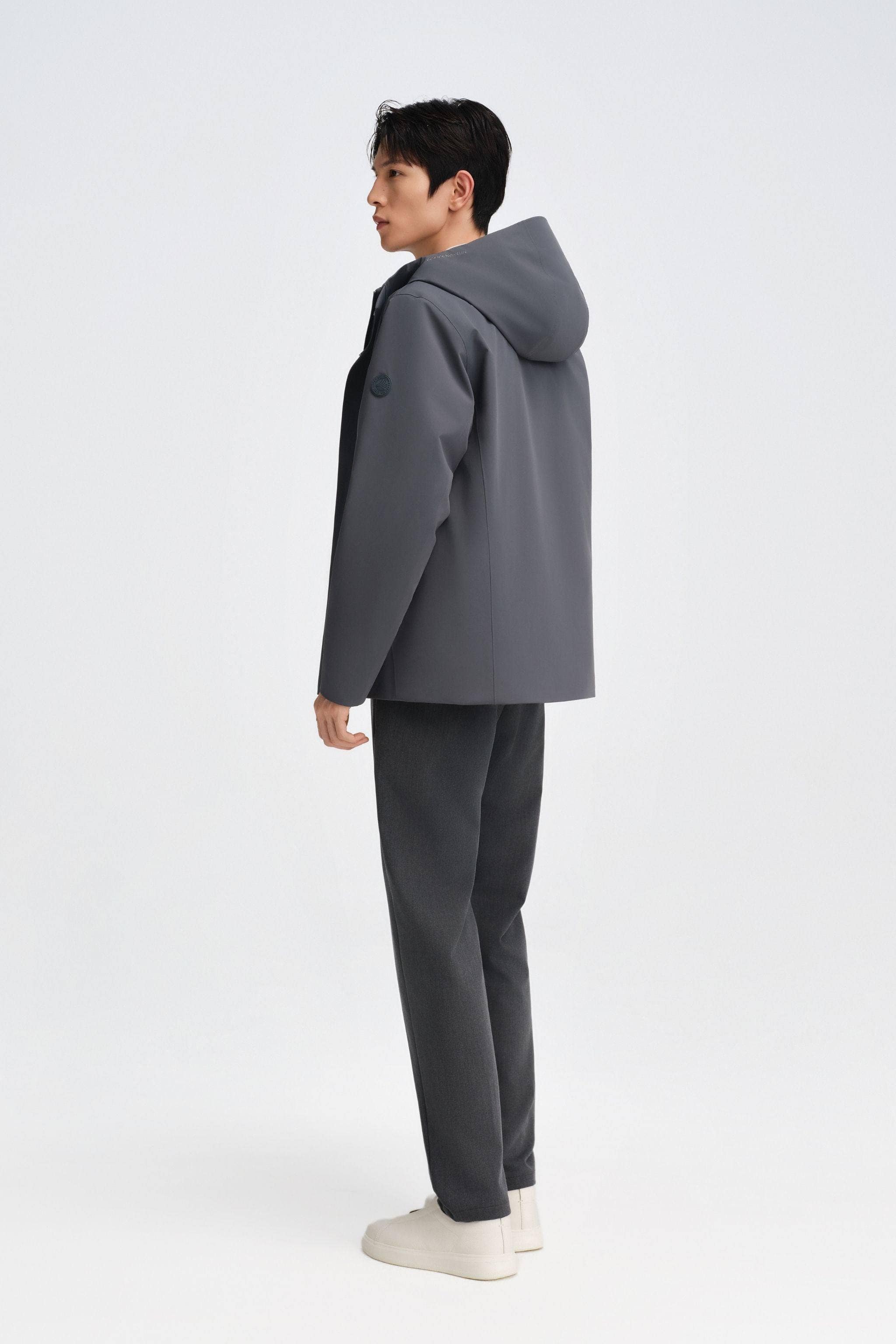 BOSIDENG 2025 Men's Short Length Goose Down Business Jacket With Detachable Hood