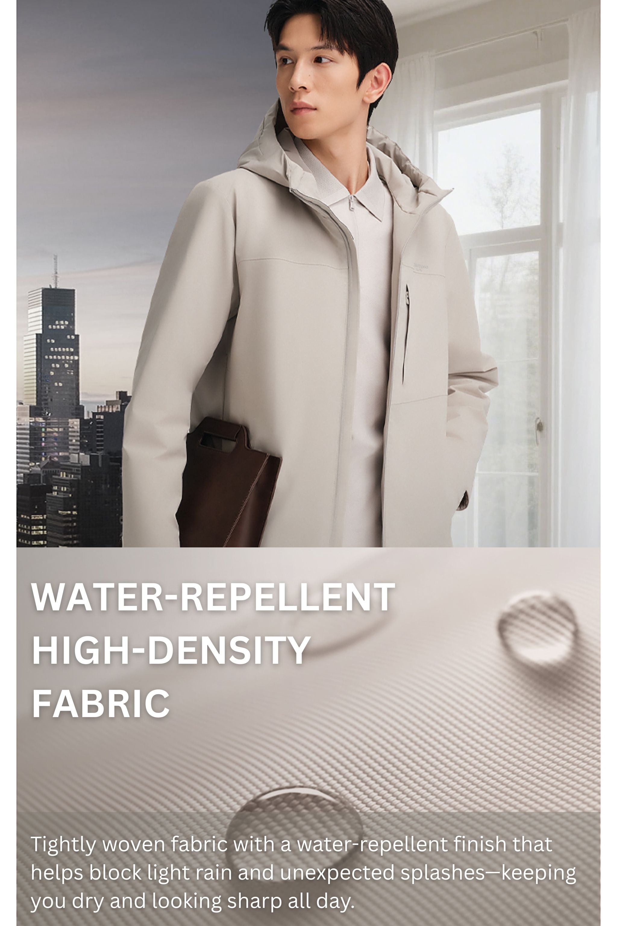 BOSIDENG 2025 Men's Short Length Goose Down Business Jacket With Hood Jacket