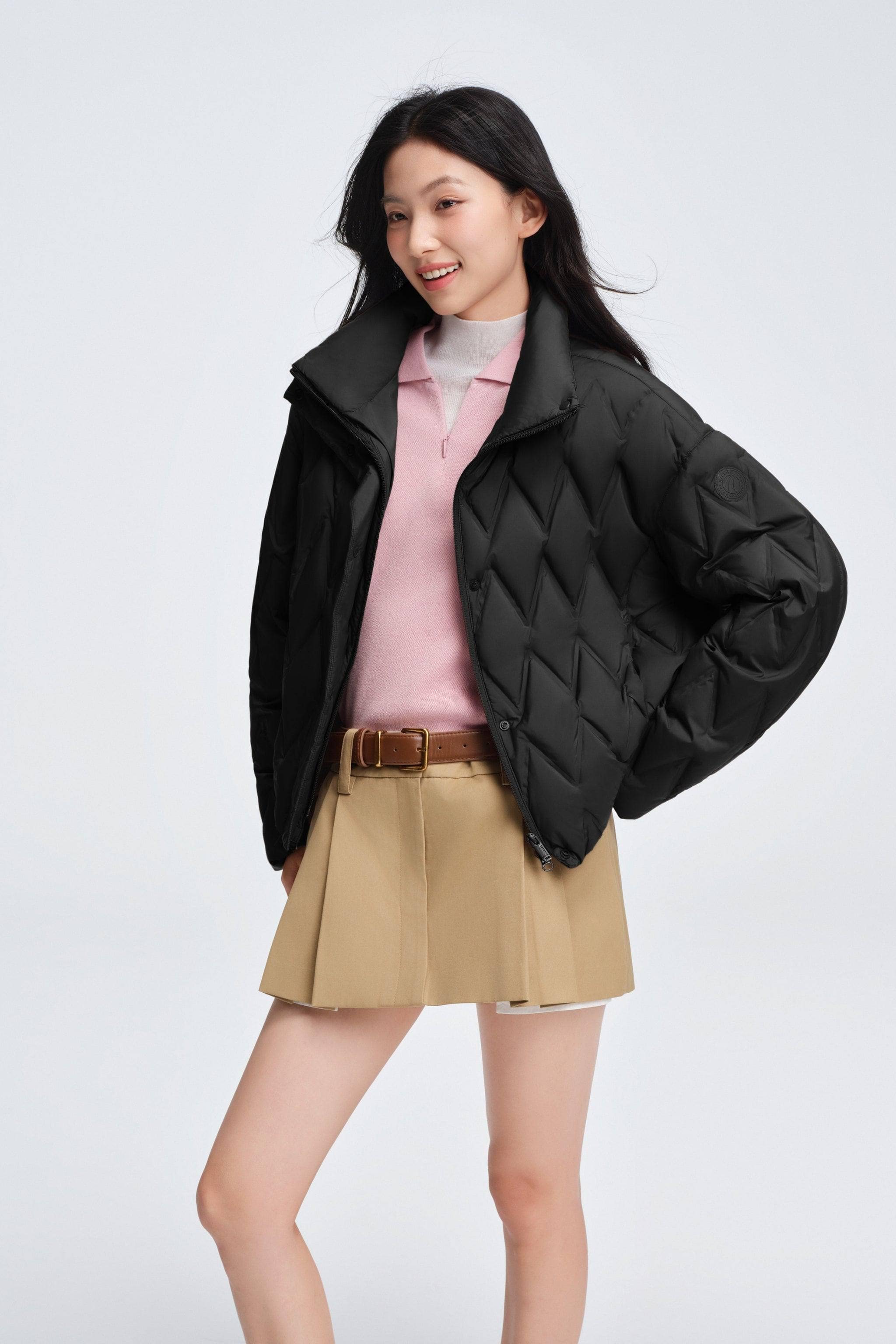 BOSIDENG 2025 Women's Standing Collar Lightweight Down Jacket Midnight Sky / 4