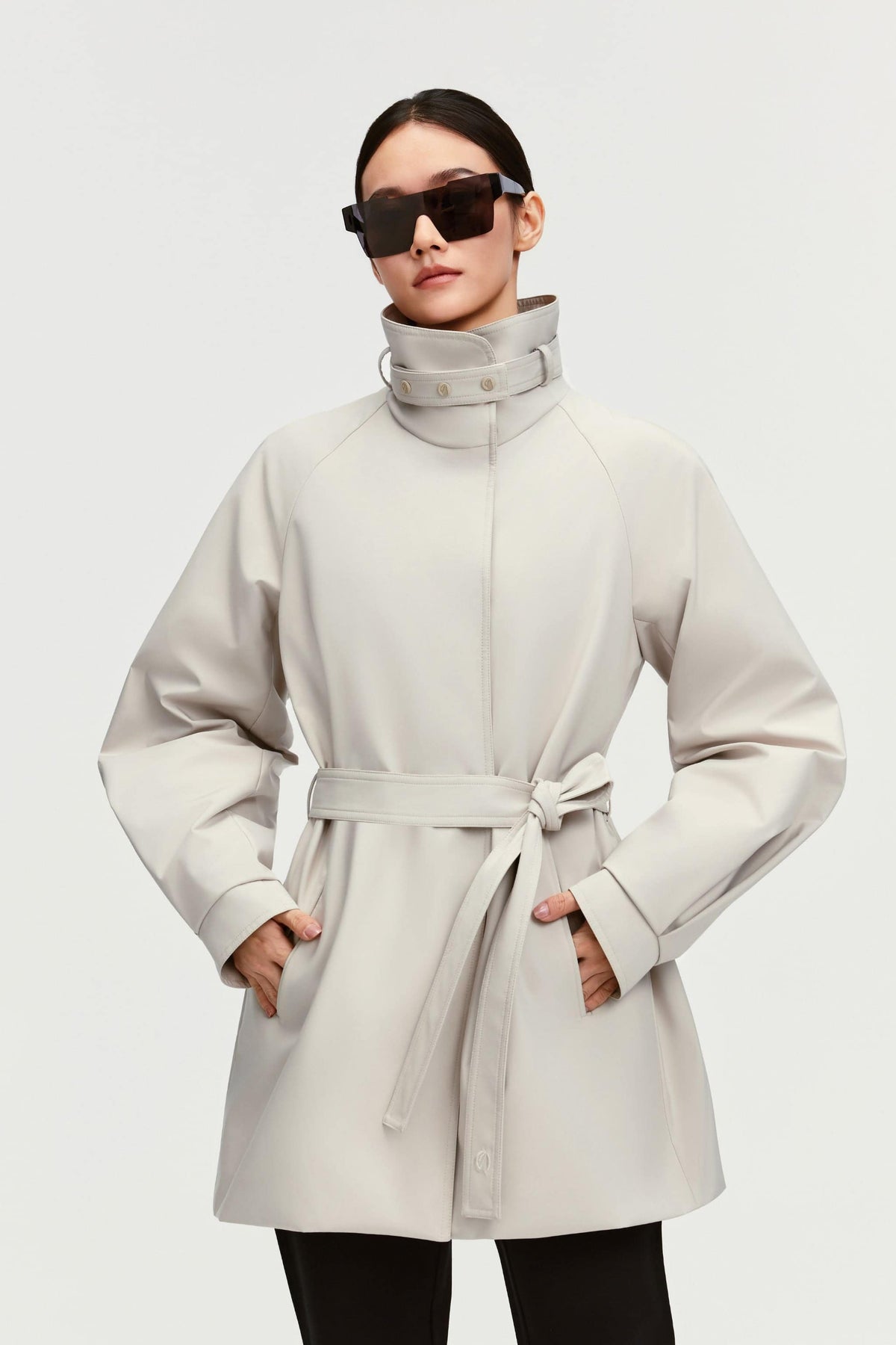 Women's Short Belted Goose Down Trench 202