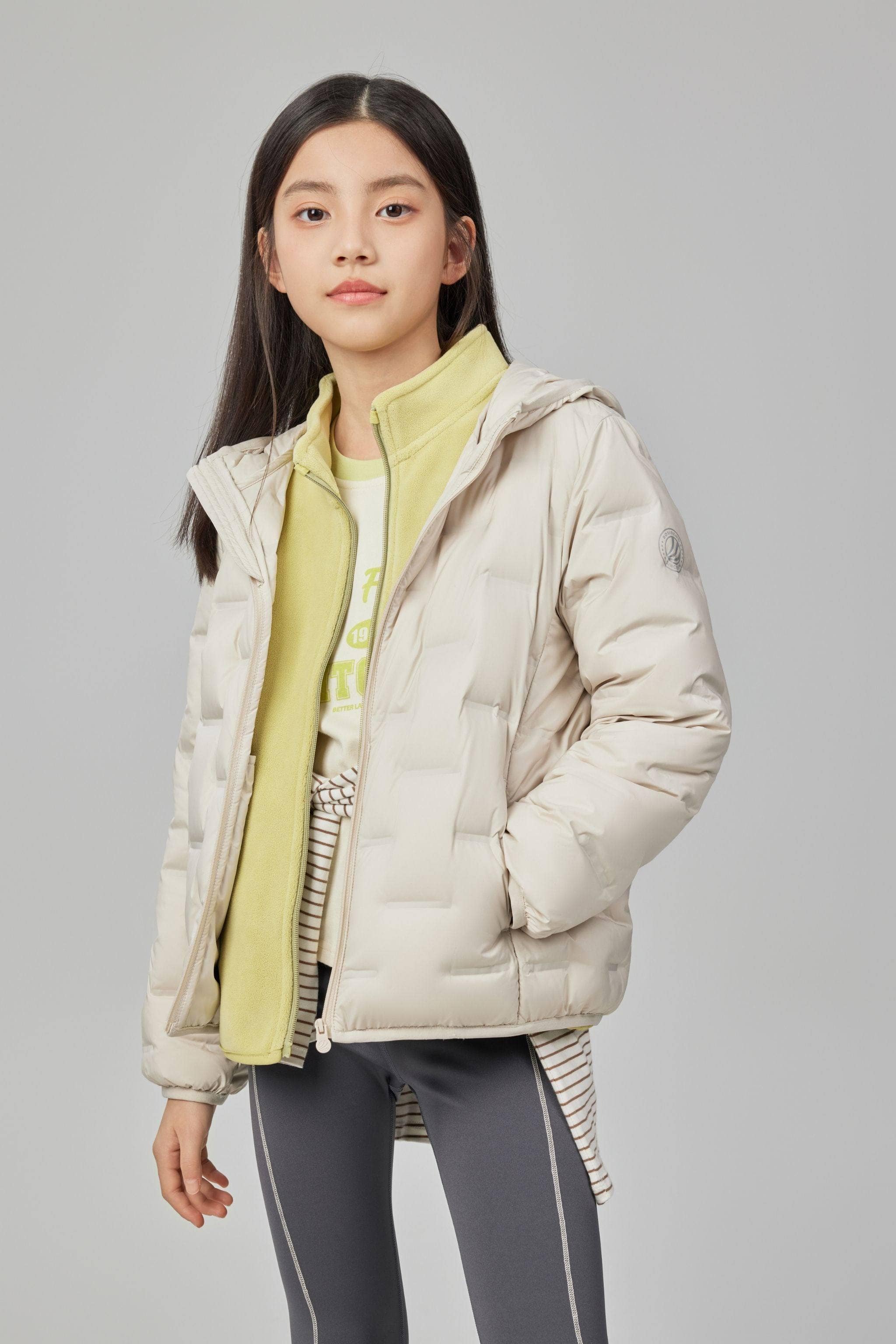 BOSIDENG 2025 Kid's Versatile Layering Down Jacket With Hood 5040 Jacket OAT / 3-4YR