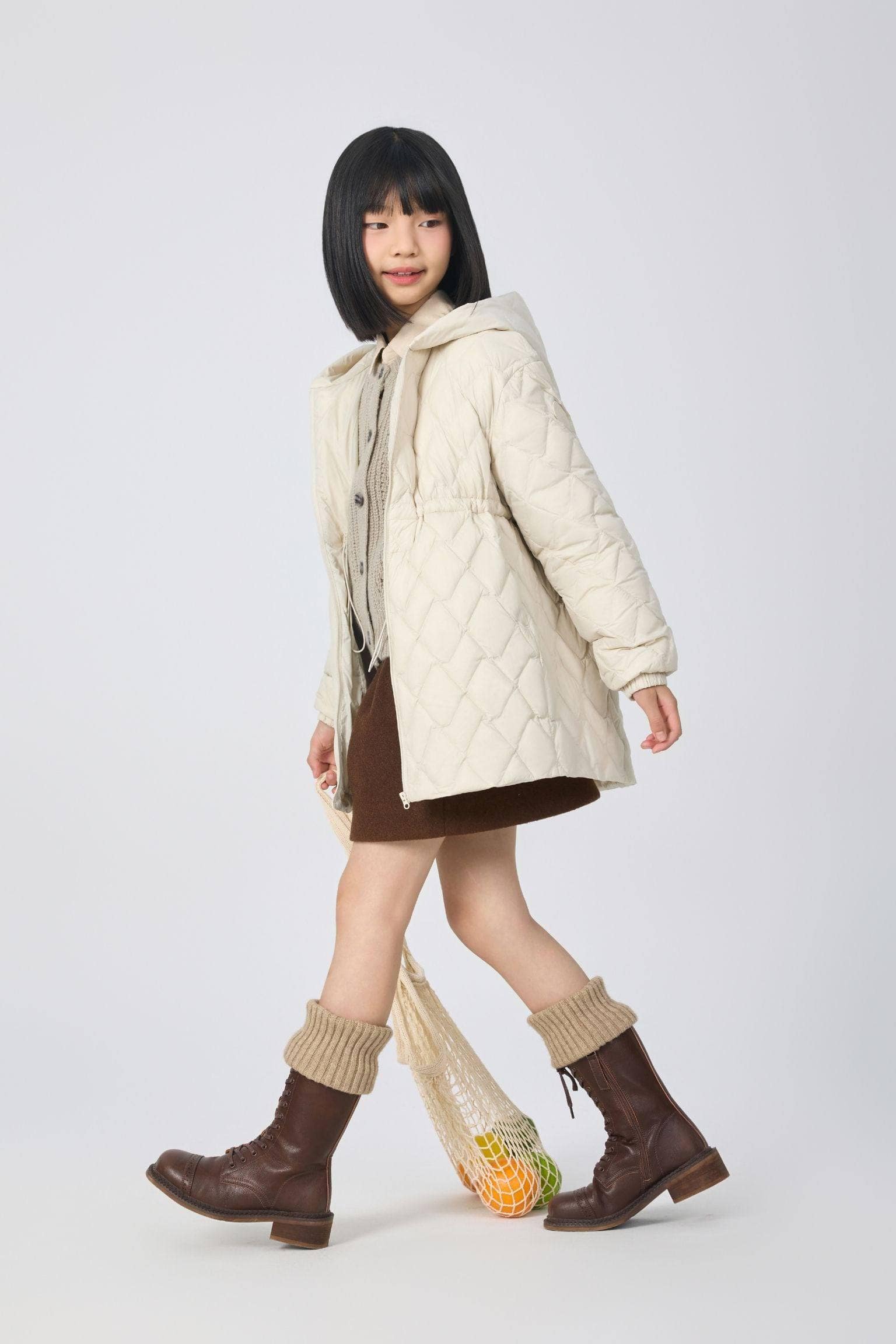 BOSIDENG 2025 Kids' Versatile Layering Down Jacket With Hood 5044 Oat / 3-4YR