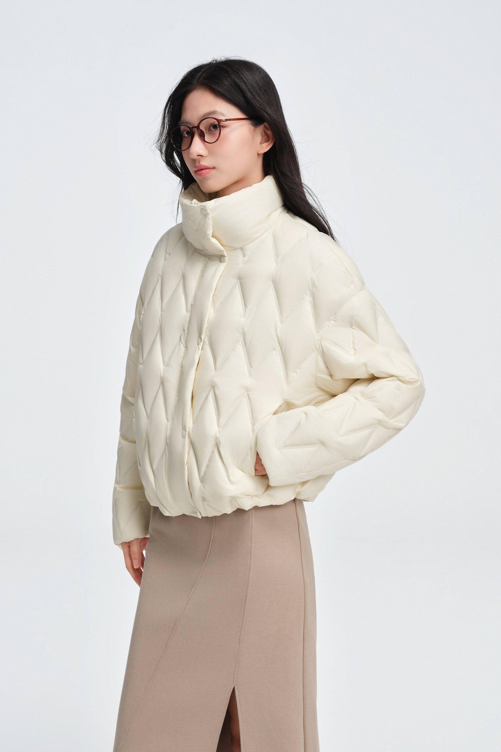 BOSIDENG 2025 Women's Standing Collar Lightweight Down Jacket Sunshine Rice / 4