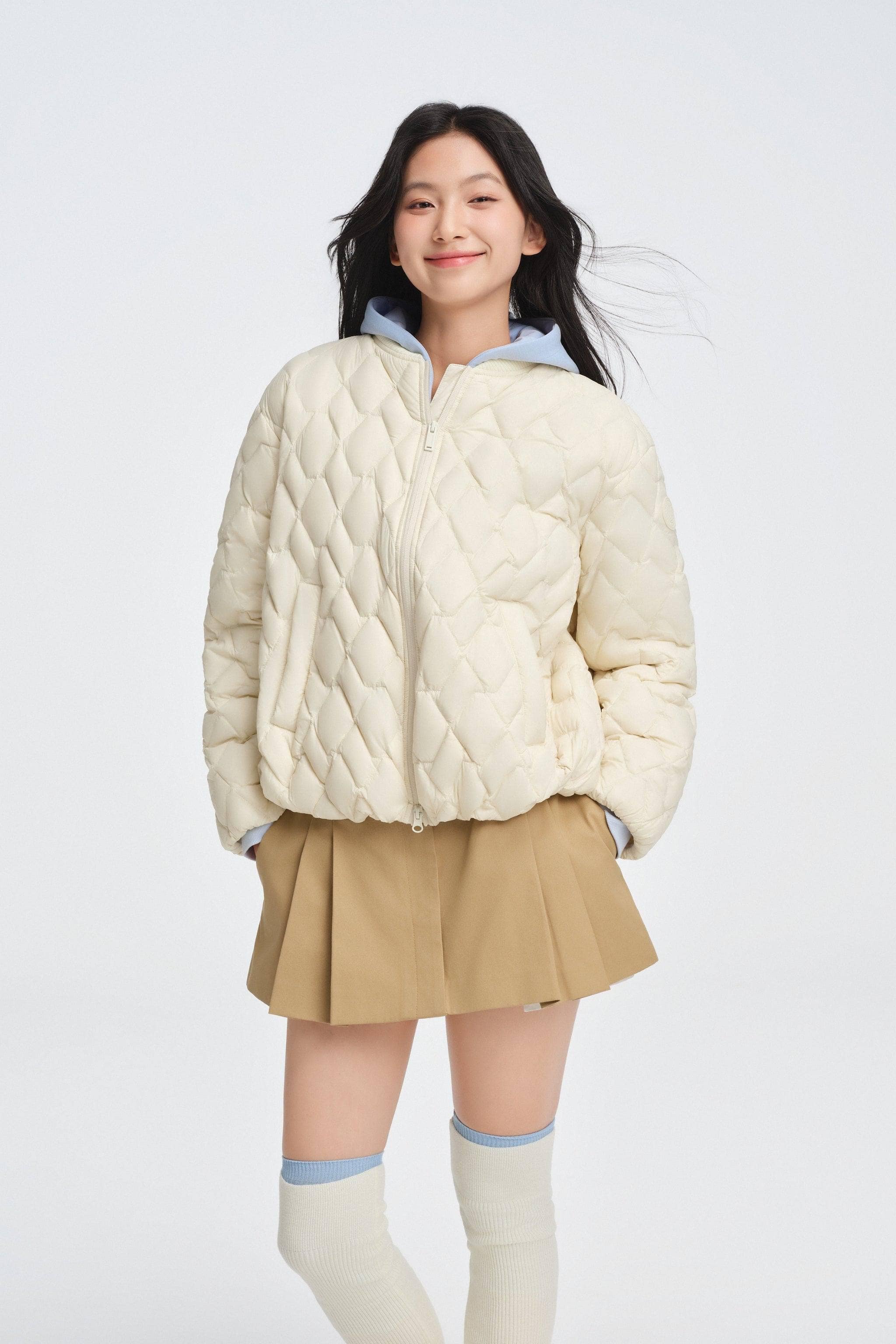 BOSIDENG 2025 Women's Varsity Down Jacket Jacket Sunshine Rice / 4