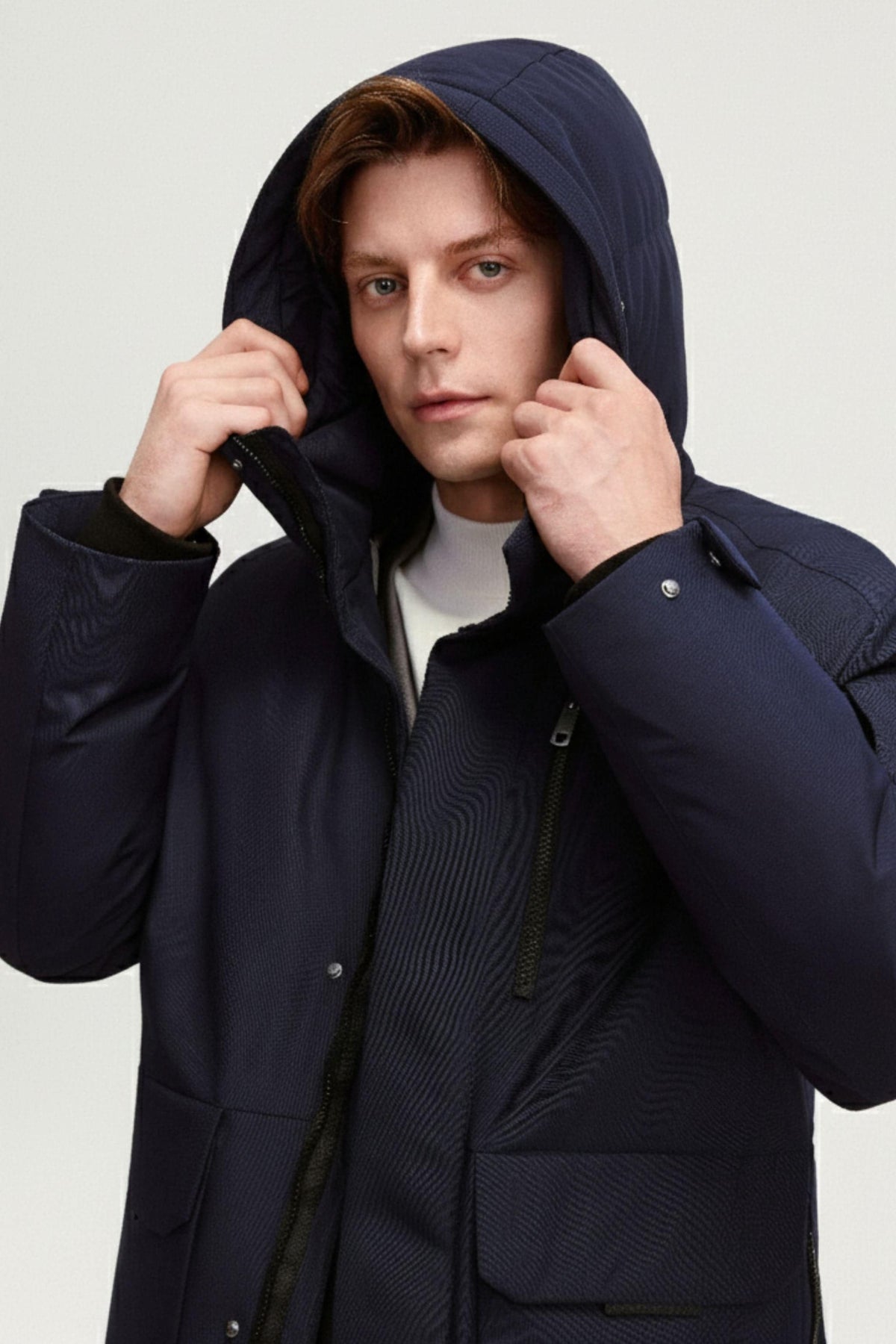 Urban Extreme Men's Short Goose Down Jacket 211 — mid-length down jacket fuses cutting-edge thermal innovation — view 13; water-resistant, windproof