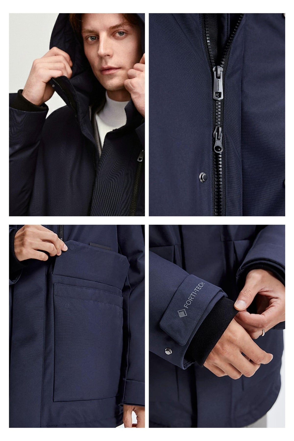 Urban Extreme Men's Short Goose Down Jacket 211 — mid-length down jacket fuses cutting-edge thermal innovation — view 6; water-resistant, windproof