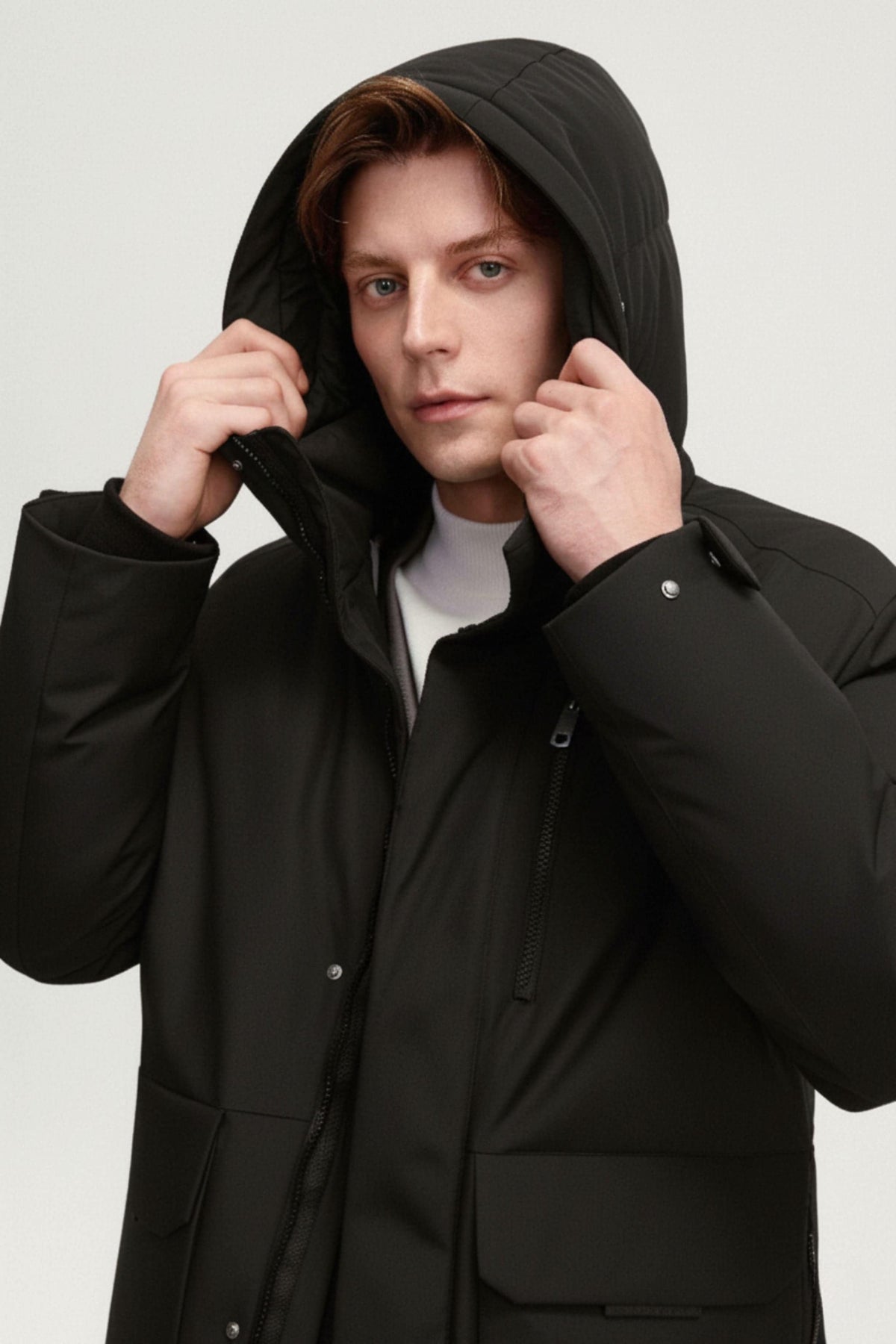 Urban Extreme Men's Short Goose Down Jacket 211 — mid-length down jacket fuses cutting-edge thermal innovation — view 9; water-resistant, windproof