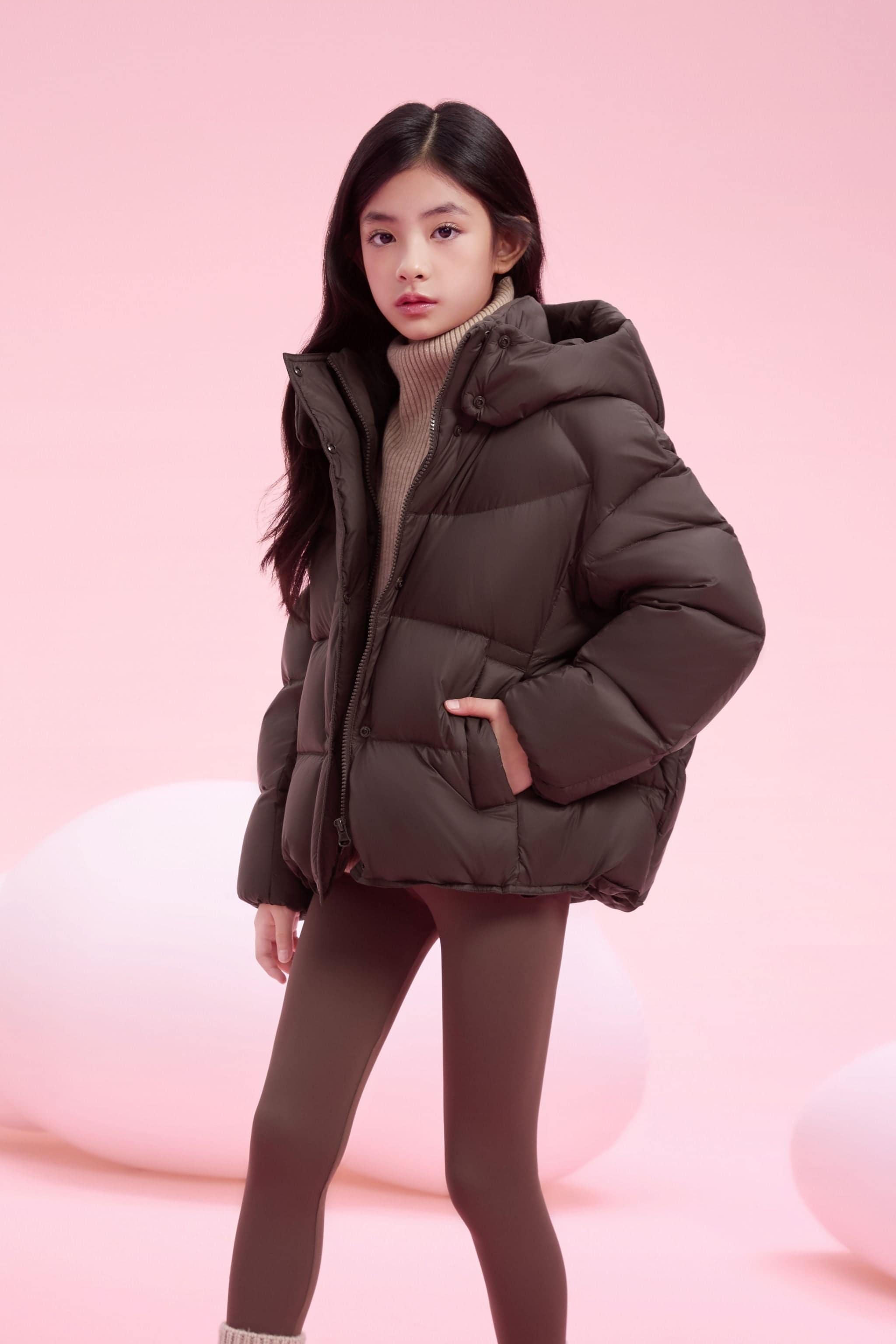 BOSIDENG 2025 Kid's Short Down Puffer 102 Jacket Walnut / 4-5YR