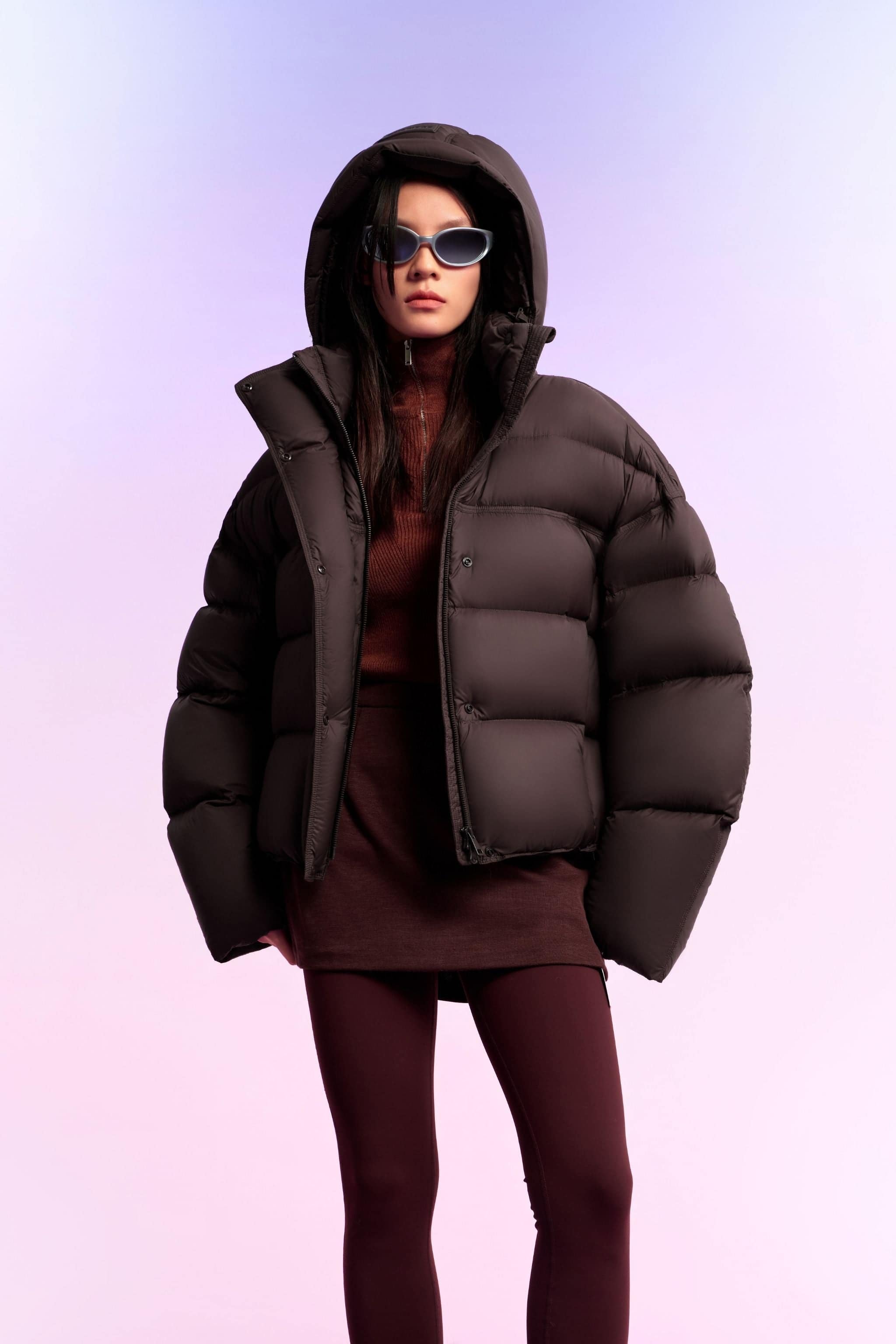 BOSIDENG 2025 Women's Innovative Down Puffer With Hood 102 Jacket Walnut / 4