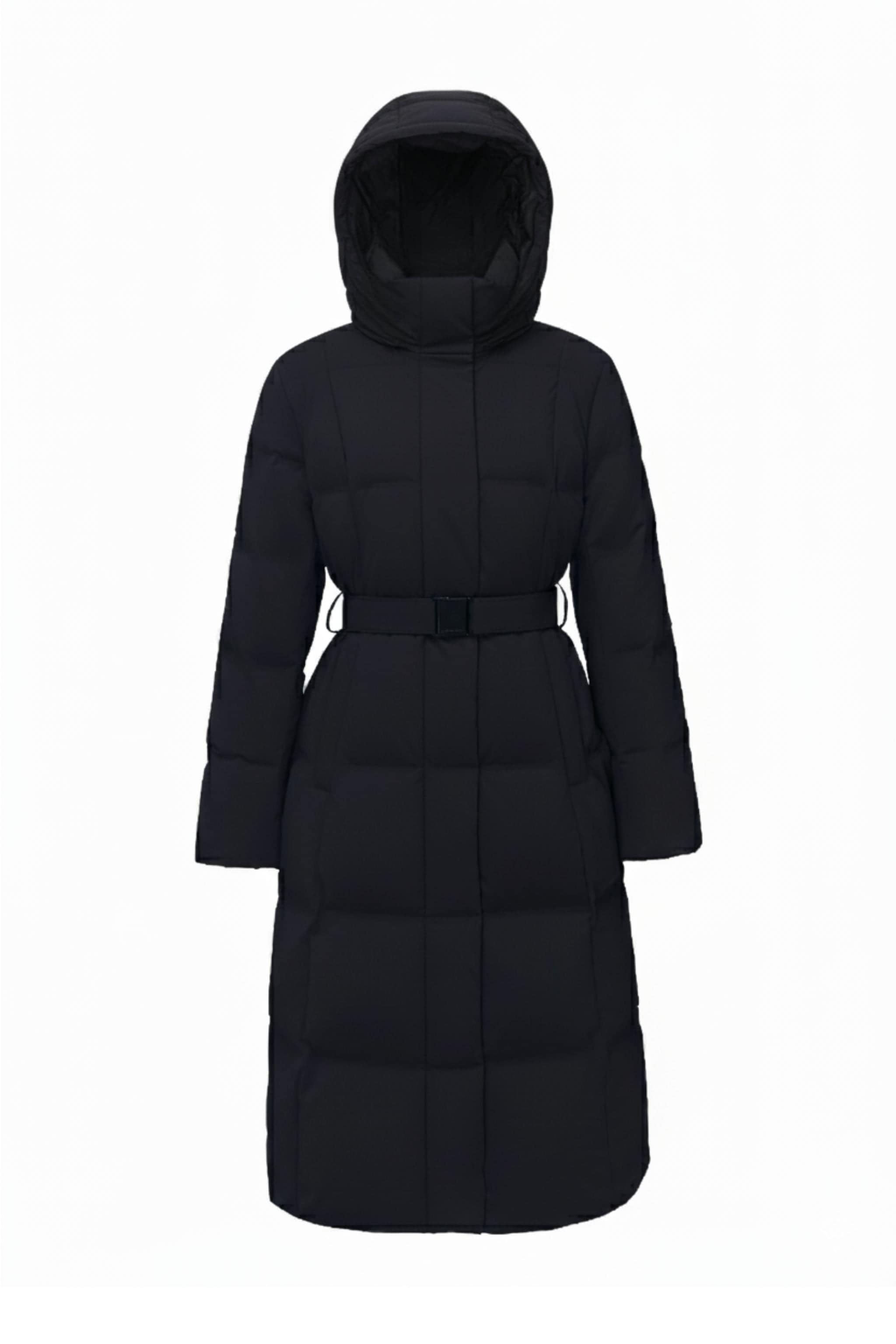 BOSIDENG 2025 Women's Business Classic Hooded Goose Down Jacket With Belt 156 Jacket