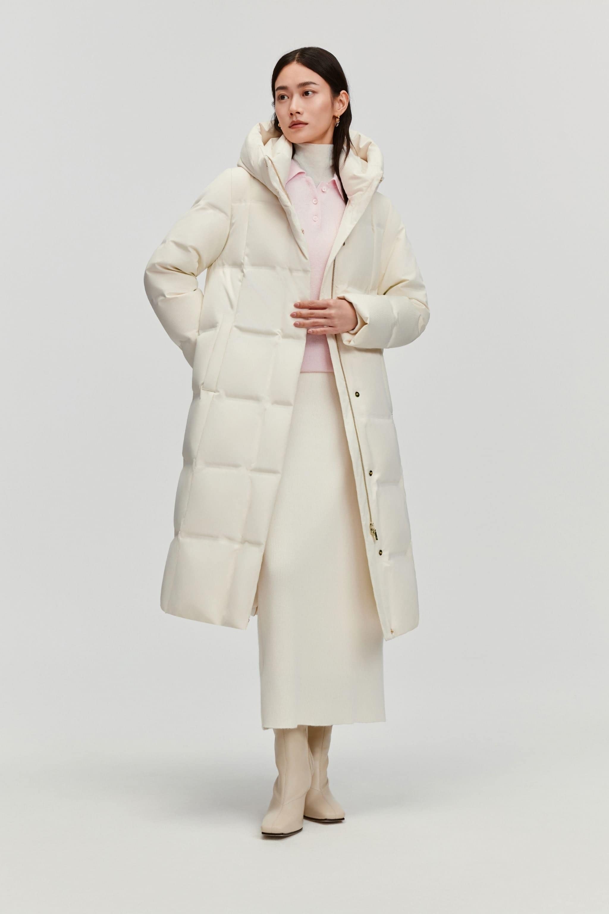 BOSIDENG 2025 Women's Business Classic Long Quilted Goose Down Jacket 174 Jacket