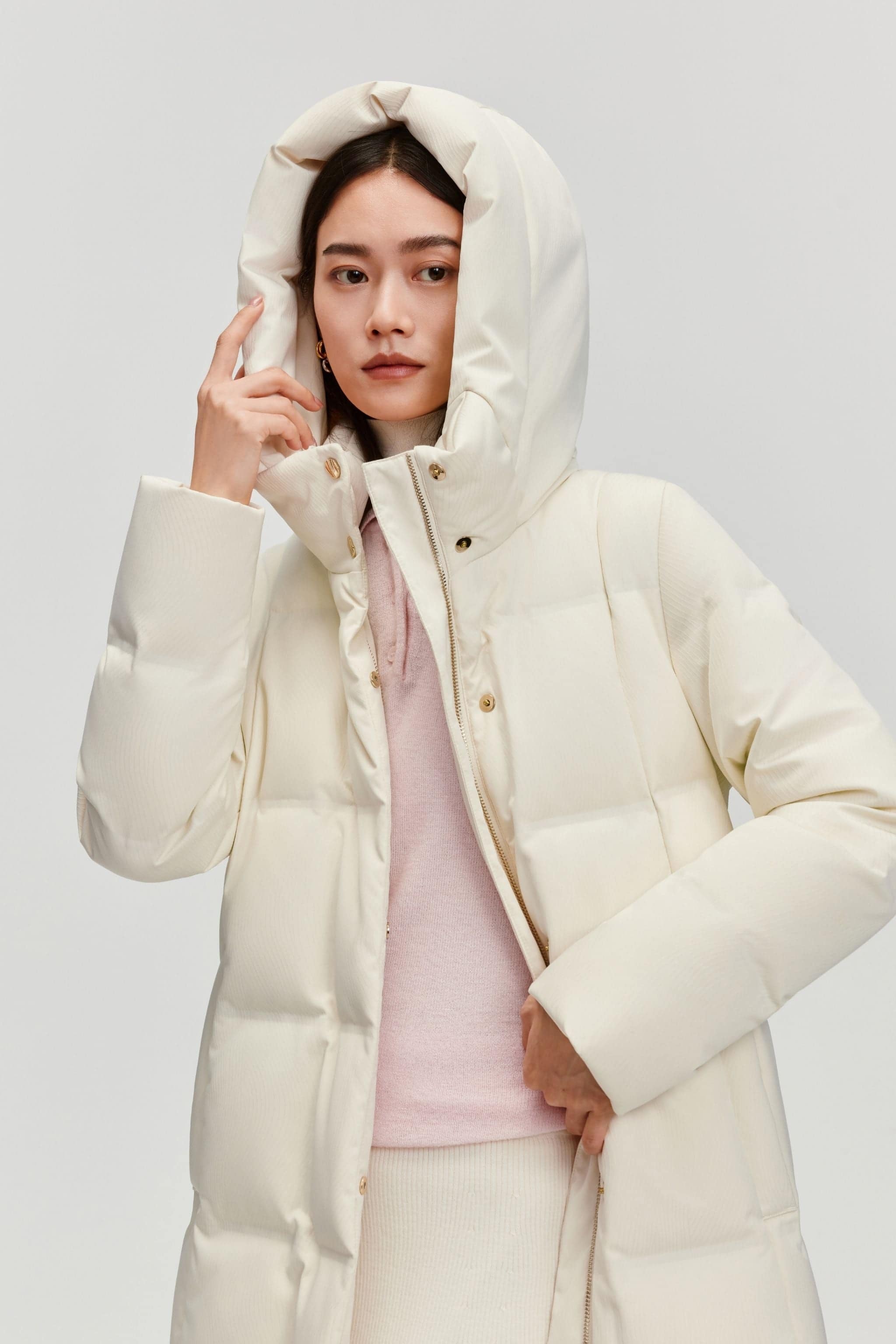 BOSIDENG 2025 Women's Business Classic Long Quilted Goose Down Jacket 174 Jacket