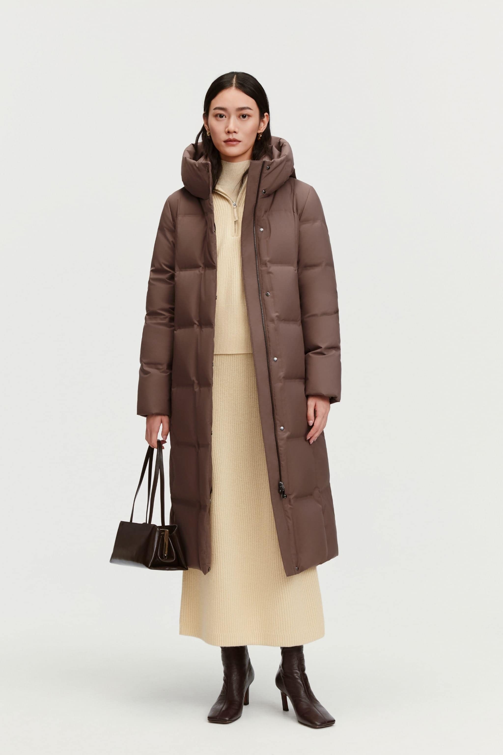 BOSIDENG 2025 Women's Business Classic Long Quilted Goose Down Jacket 174 Jacket