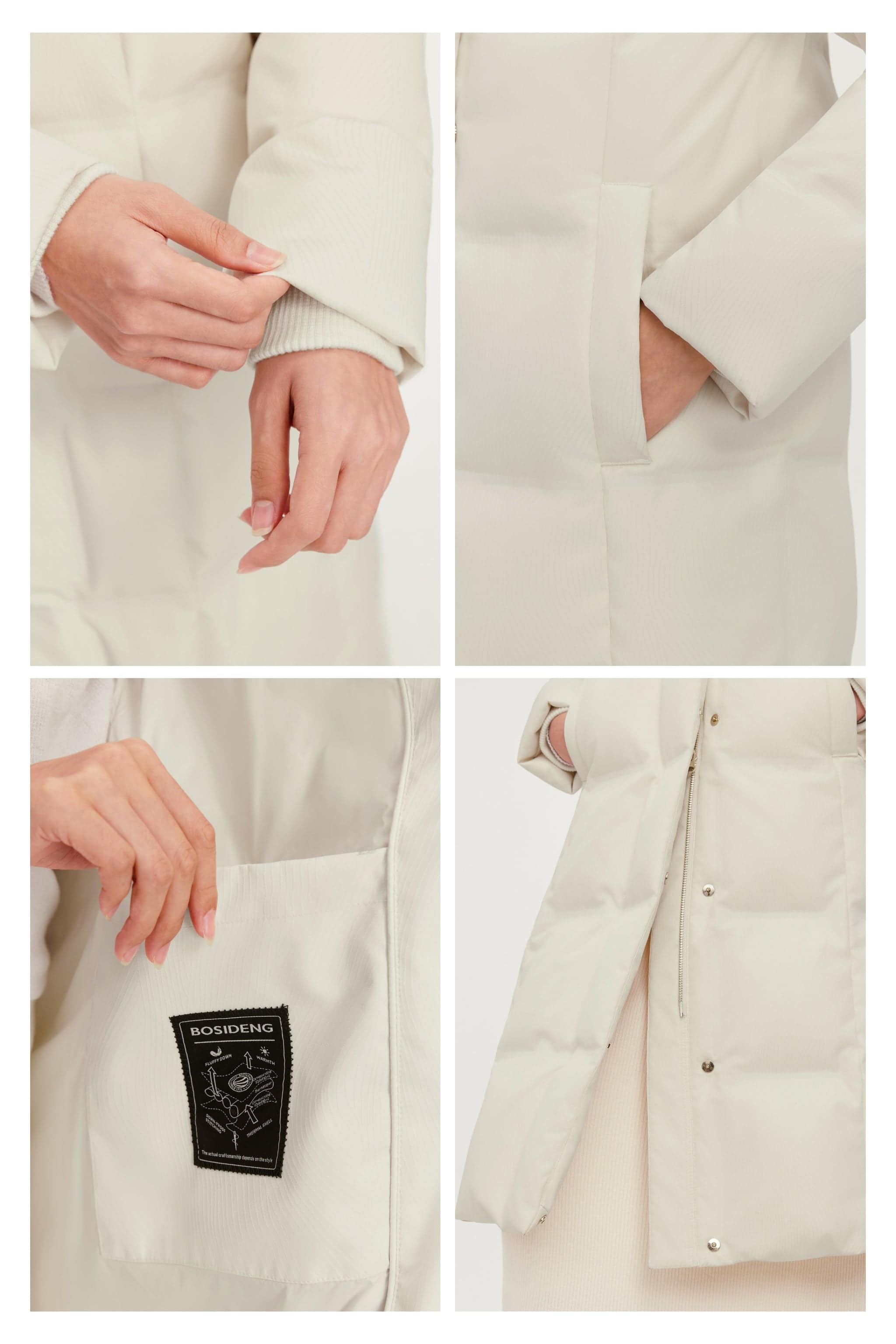 BOSIDENG 2025 Women's Business Classic Long Quilted Goose Down Jacket 174 Jacket