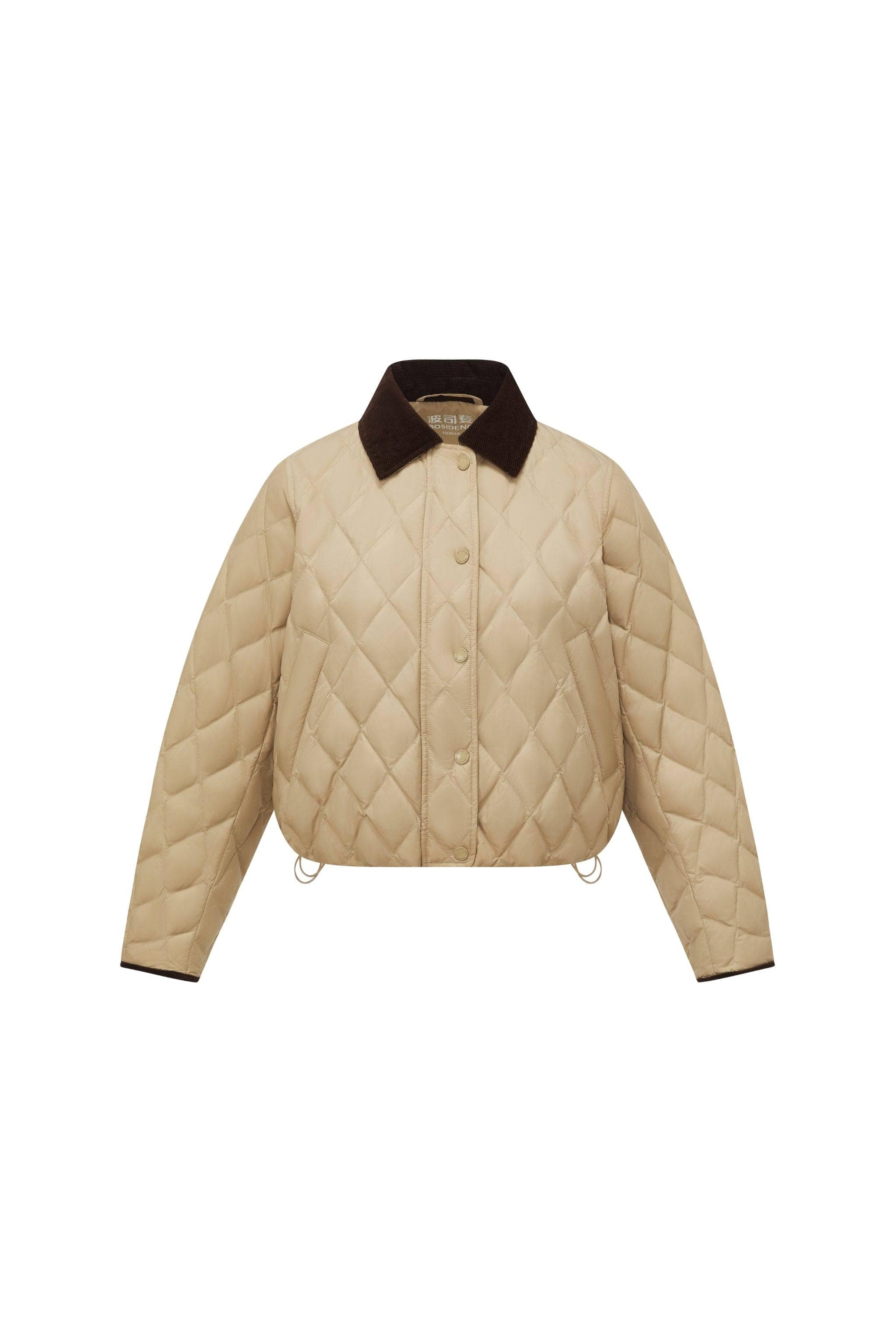 BOSIDENG 2025 Women's Cropped Quilted Barn Down Jacket