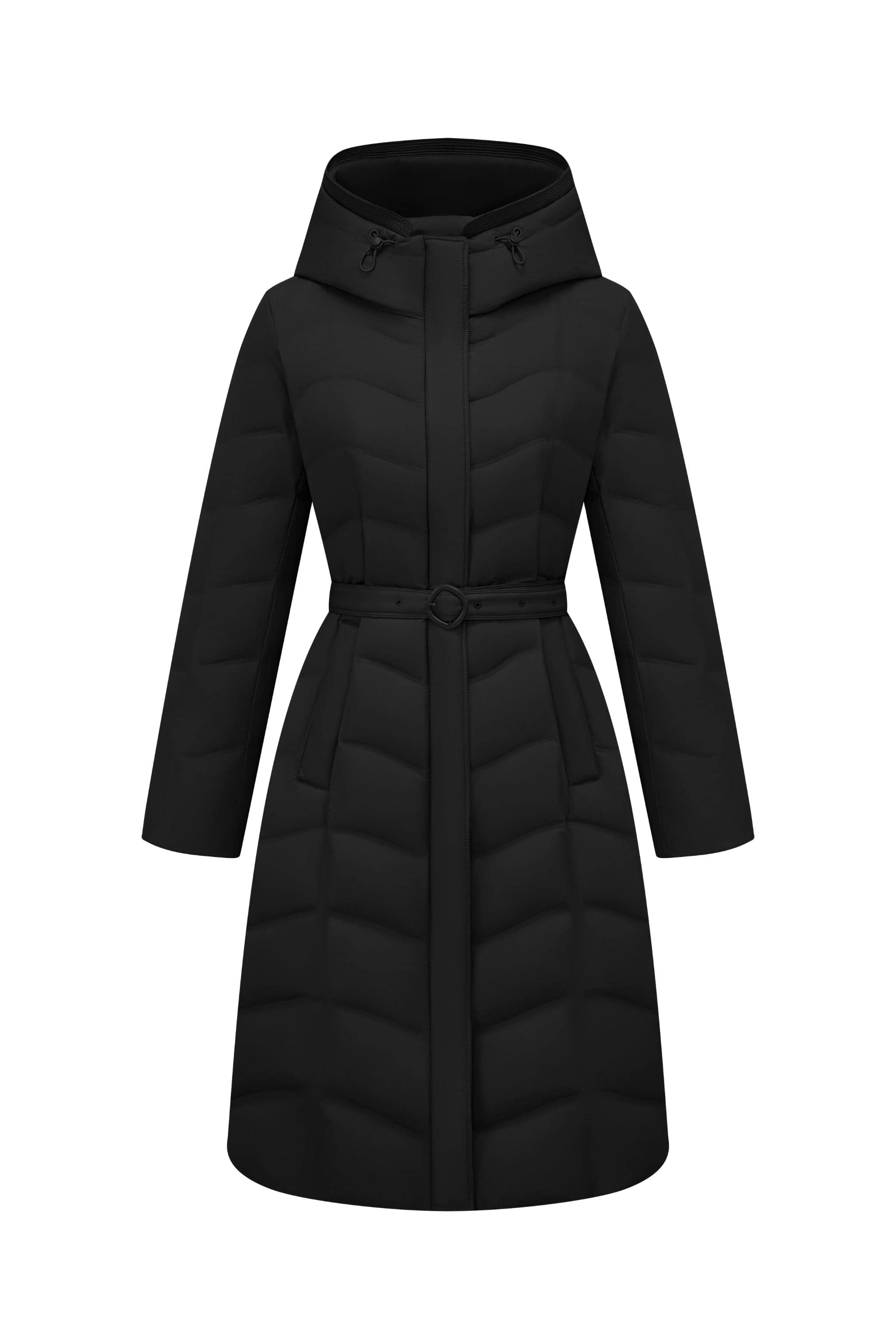 BOSIDENG 2025 Women's Full Length Goose Down Business Jacket With Belt Jacket