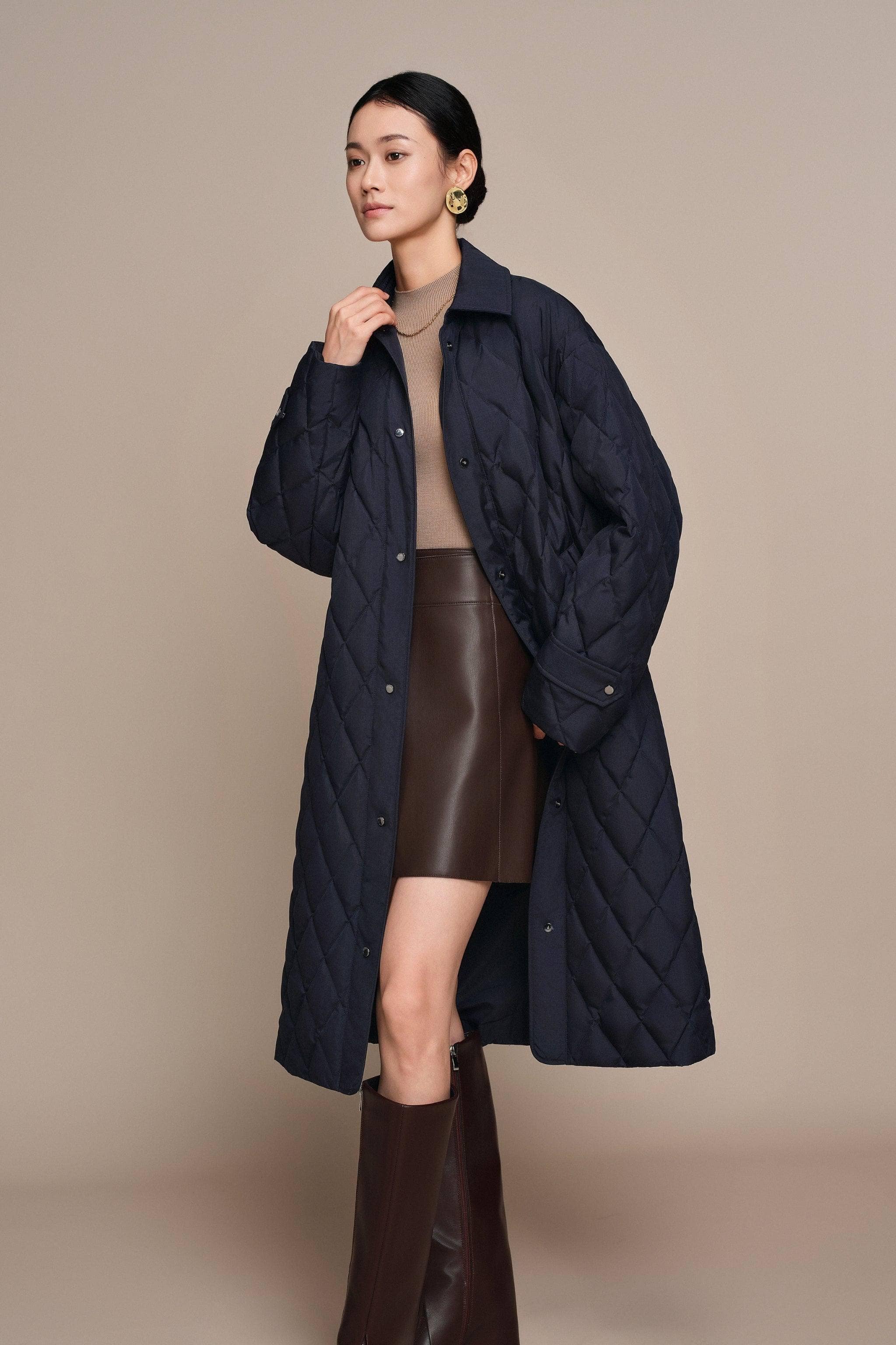 BOSIDENG 2025 Women's Full Length Goose Down Quilted Jacket