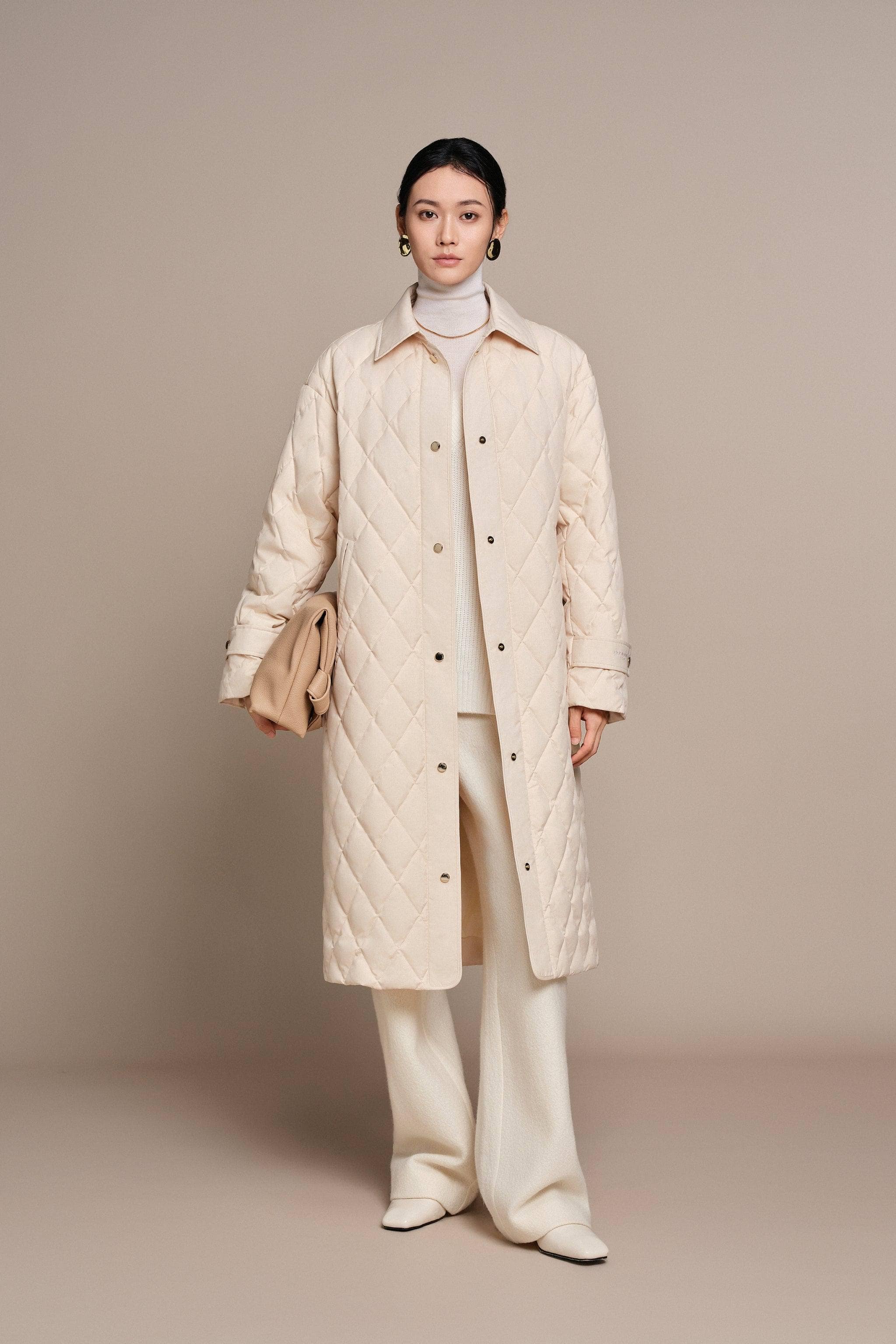 BOSIDENG 2025 Women's Full Length Goose Down Quilted Jacket