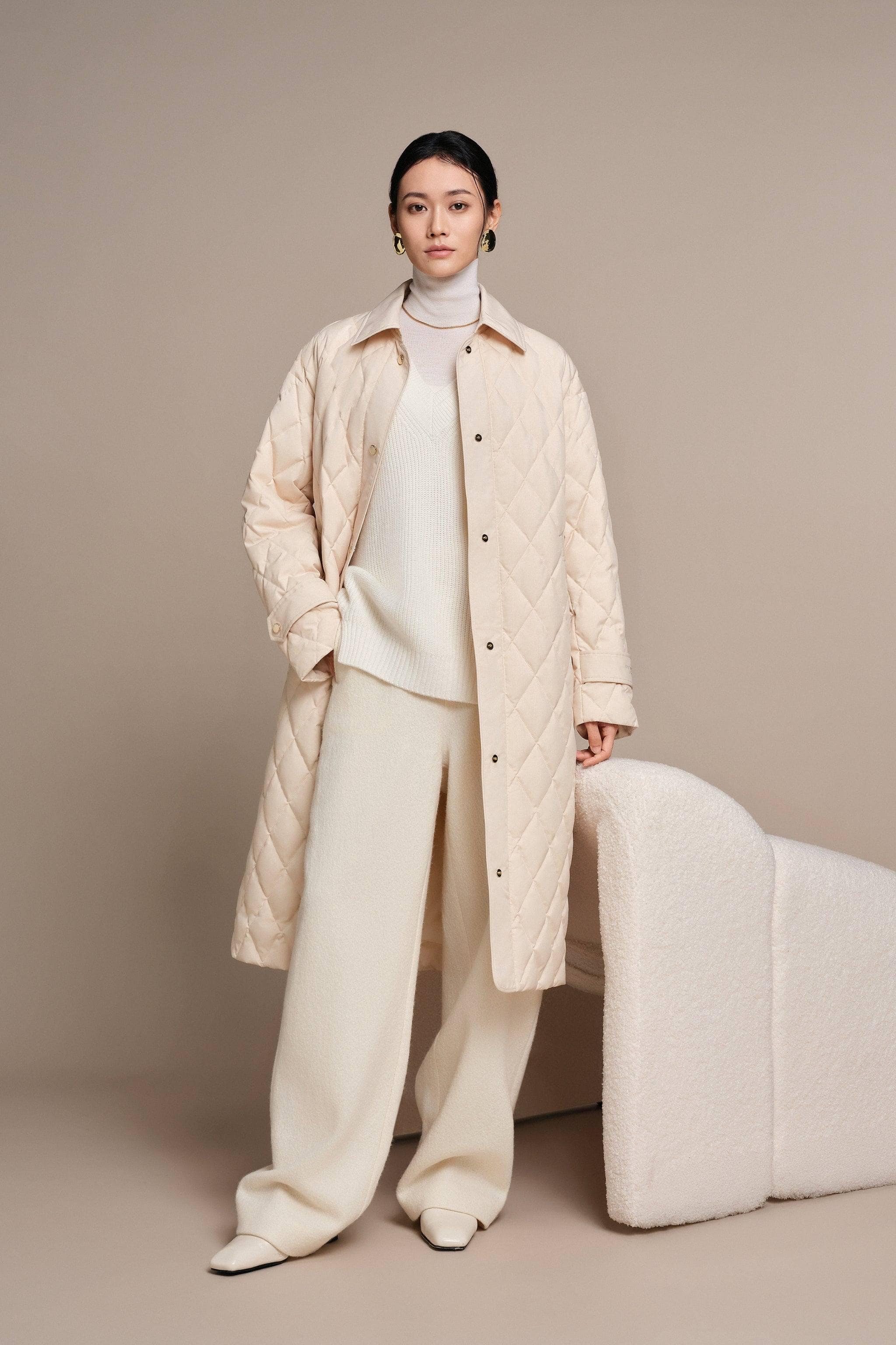 BOSIDENG 2025 Women's Full Length Goose Down Quilted Jacket