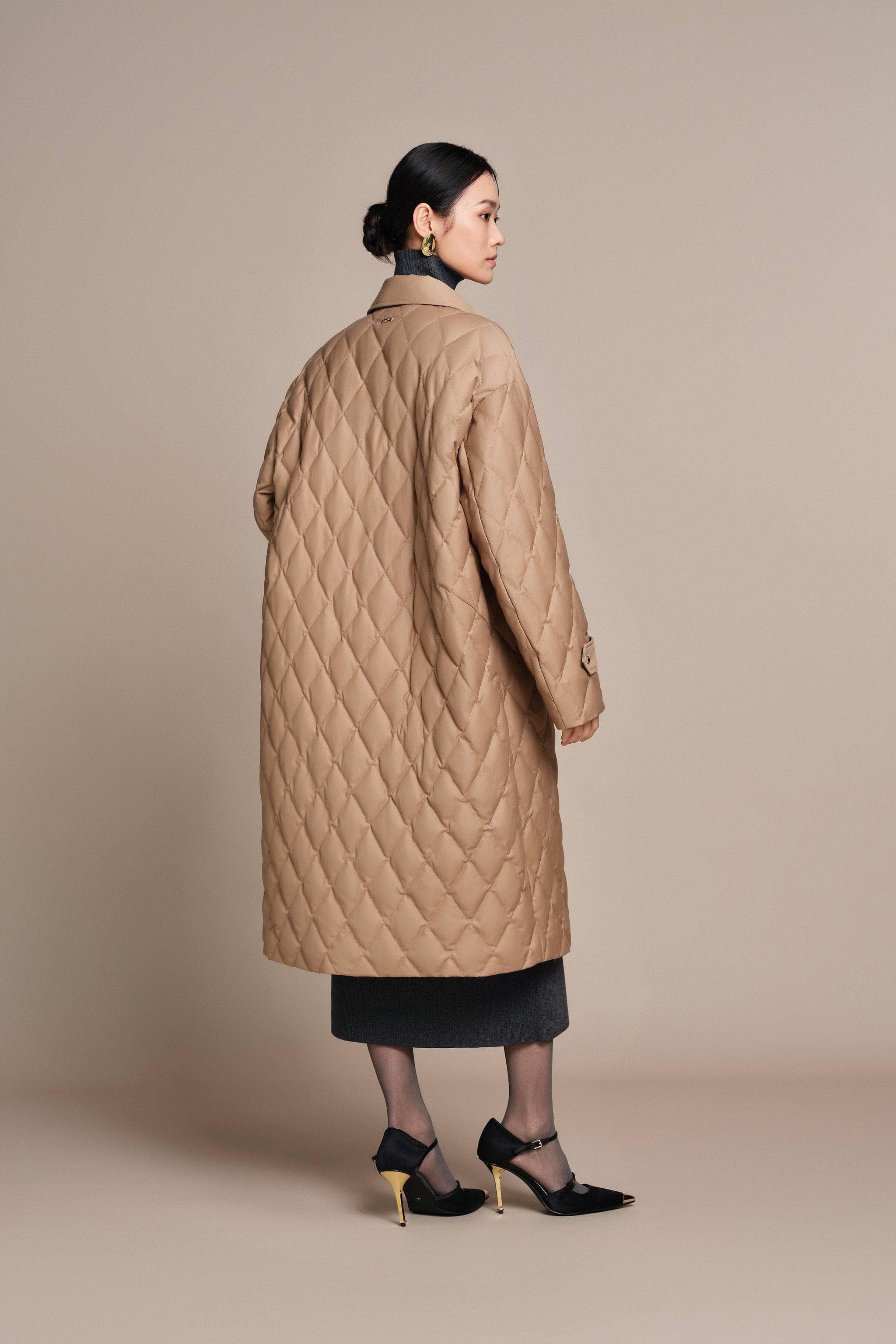 BOSIDENG 2025 Women's Full Length Goose Down Quilted Jacket