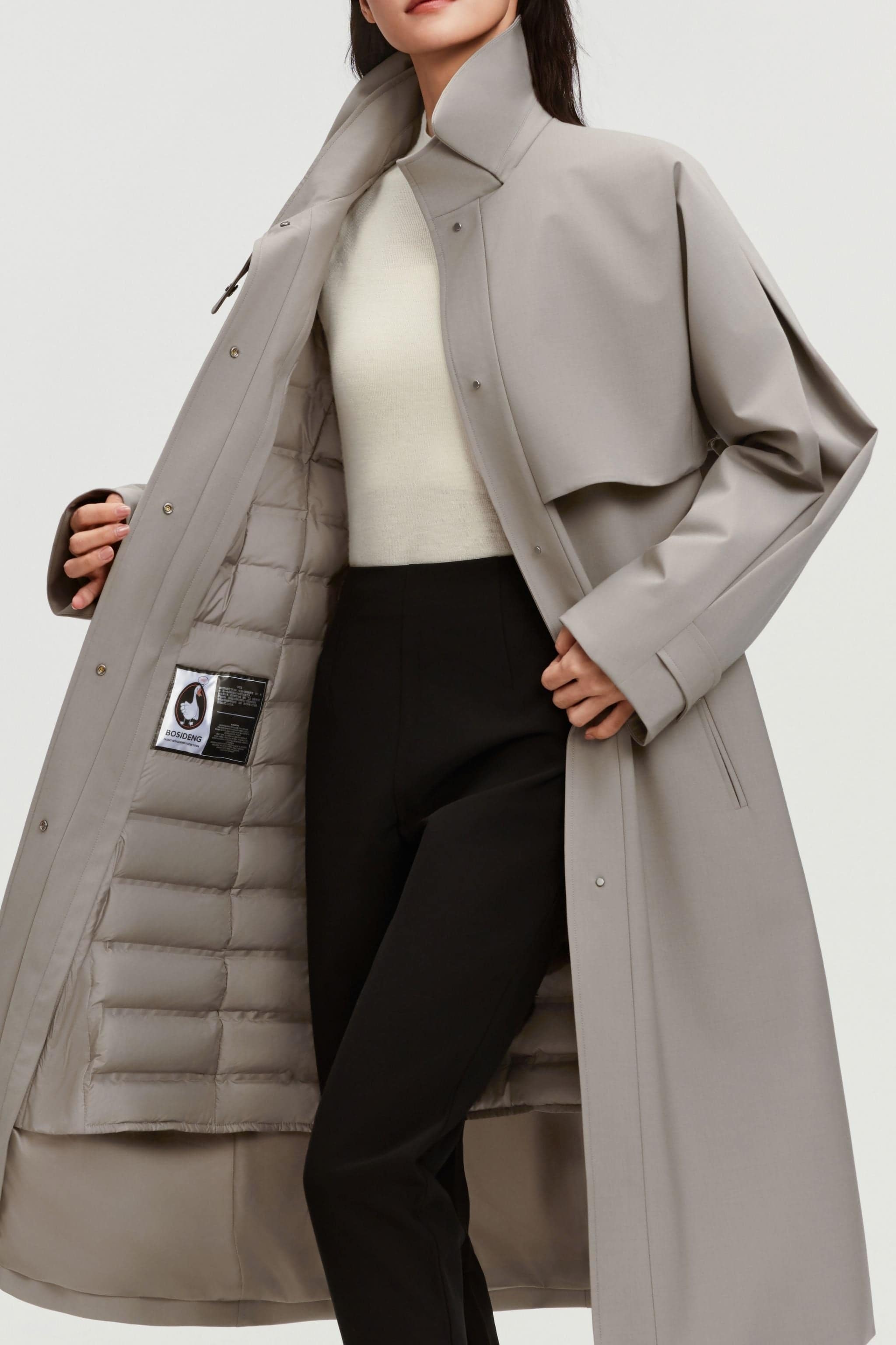BOSIDENG 2025 Women's Full Length Goose Down Trench 212 Jacket