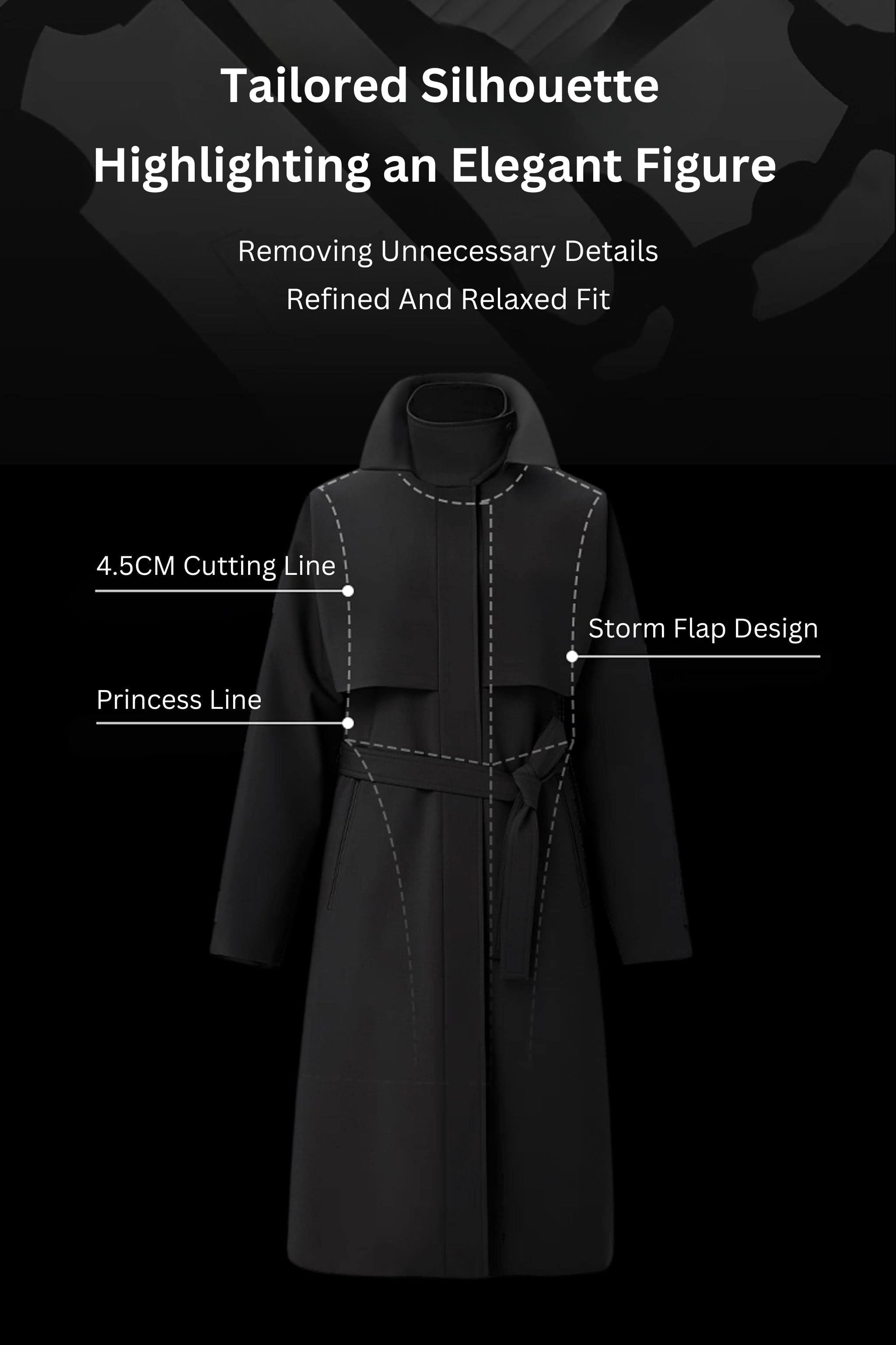 Women's Full Length Goose Down Trench 212 — down trench redefines winter elegance — view 12