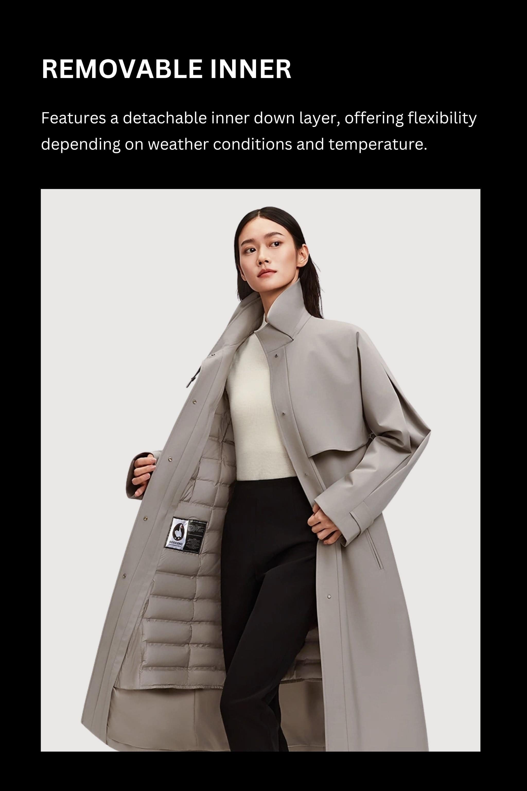 Women's Full Length Goose Down Trench 212 — down trench redefines winter elegance — view 11
