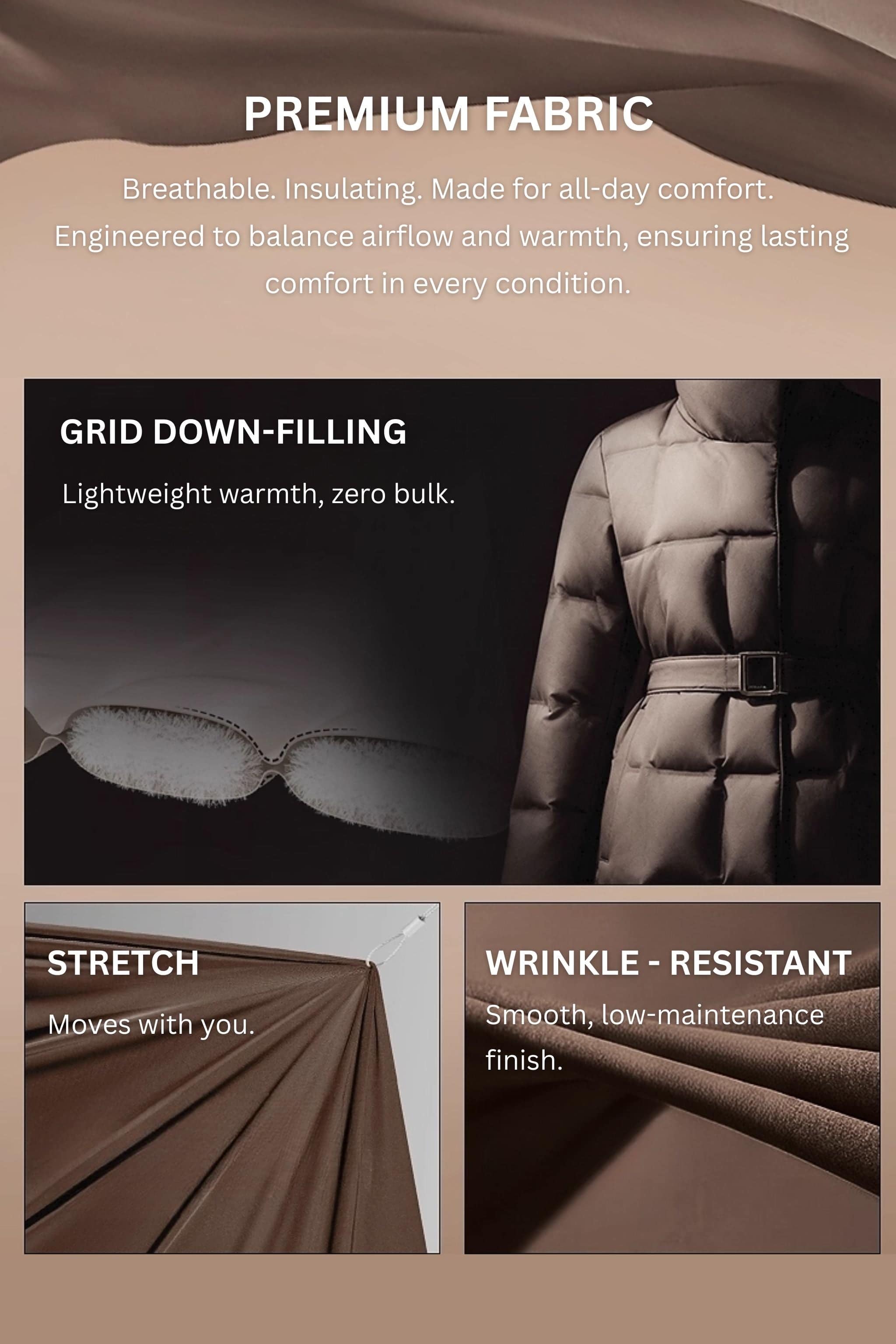 BOSIDENG 2025 Women's Goose Down Jacket With Belt 148 Jacket