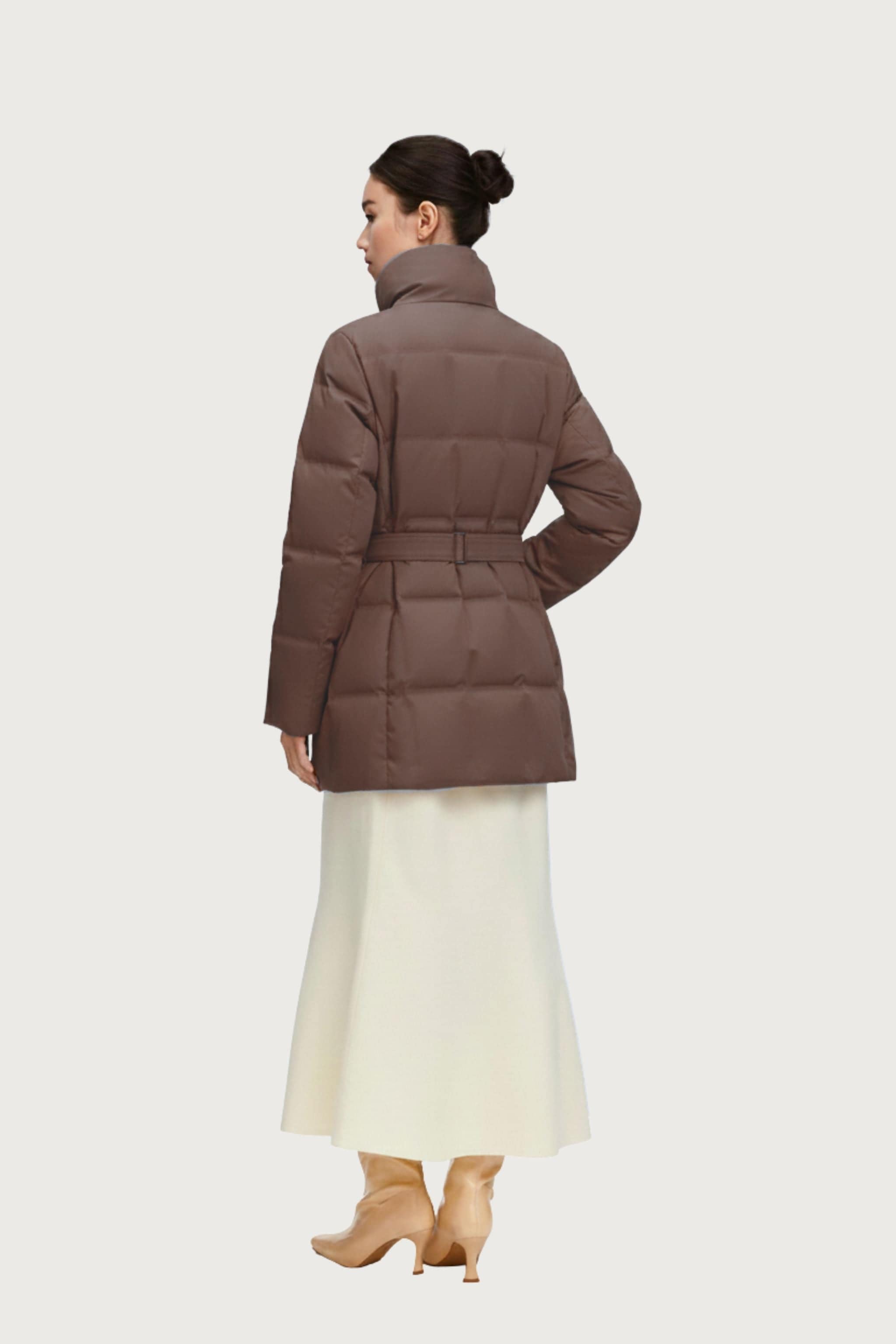 Women's Goose Down Jacket With Belt 148 — belted down jacket brings effortless style to every winter moment — view 17