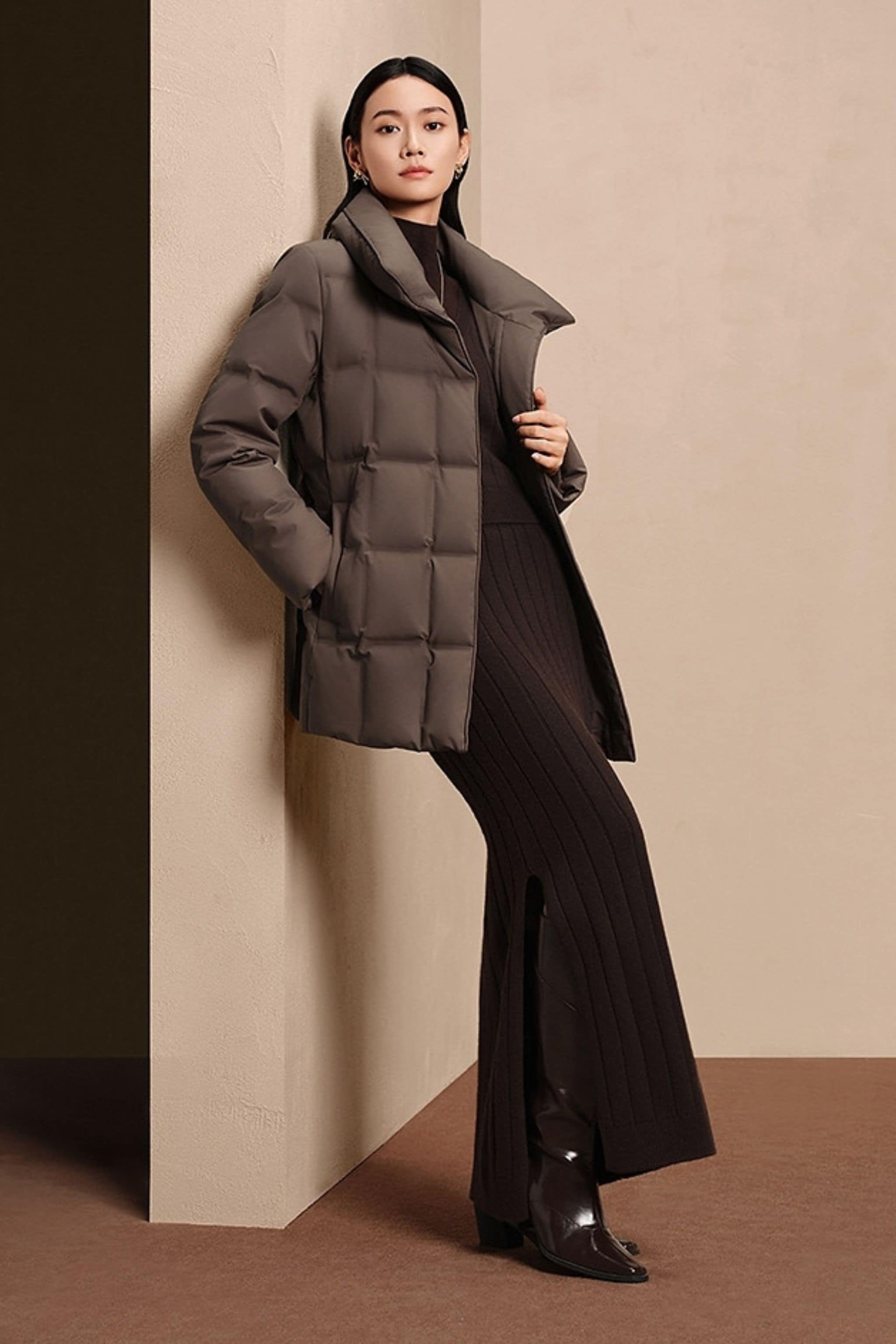Women's Goose Down Jacket With Belt 148