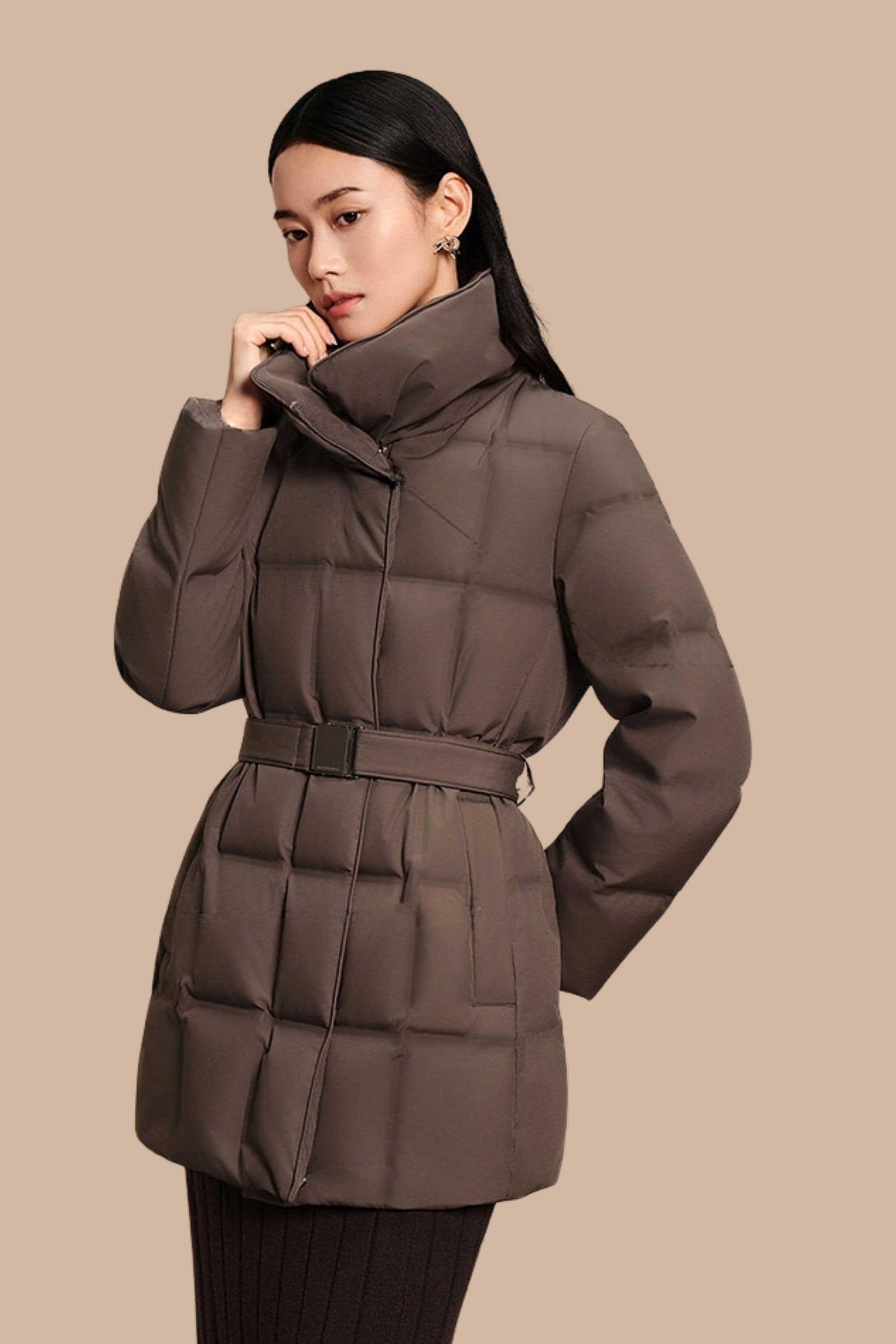 Women's Goose Down Jacket With Belt 148