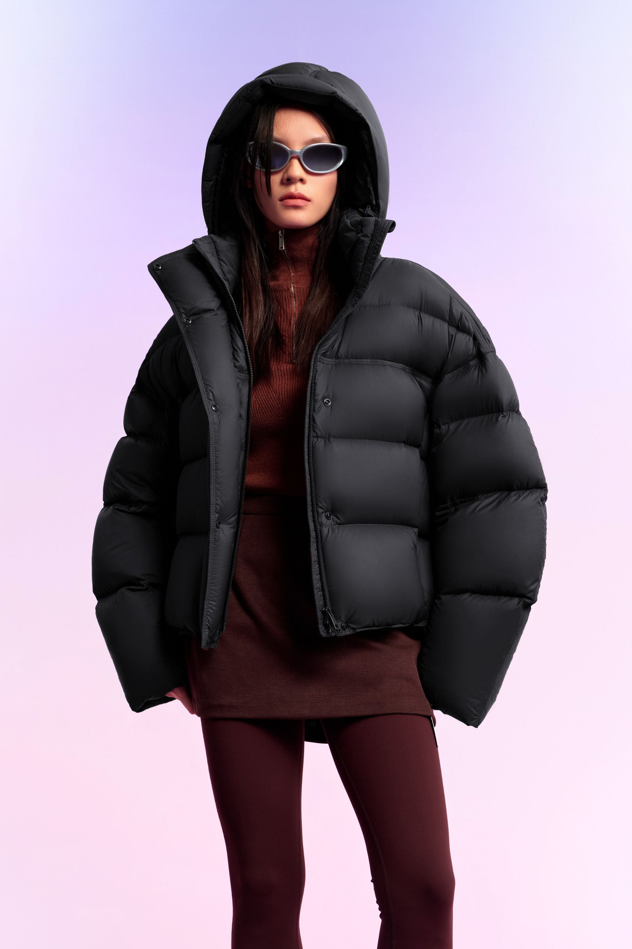 Women's Innovative Down Puffer With Hood 102 — puffer merges contemporary fashion with exceptional warmth — designed; water-resistant, windproof