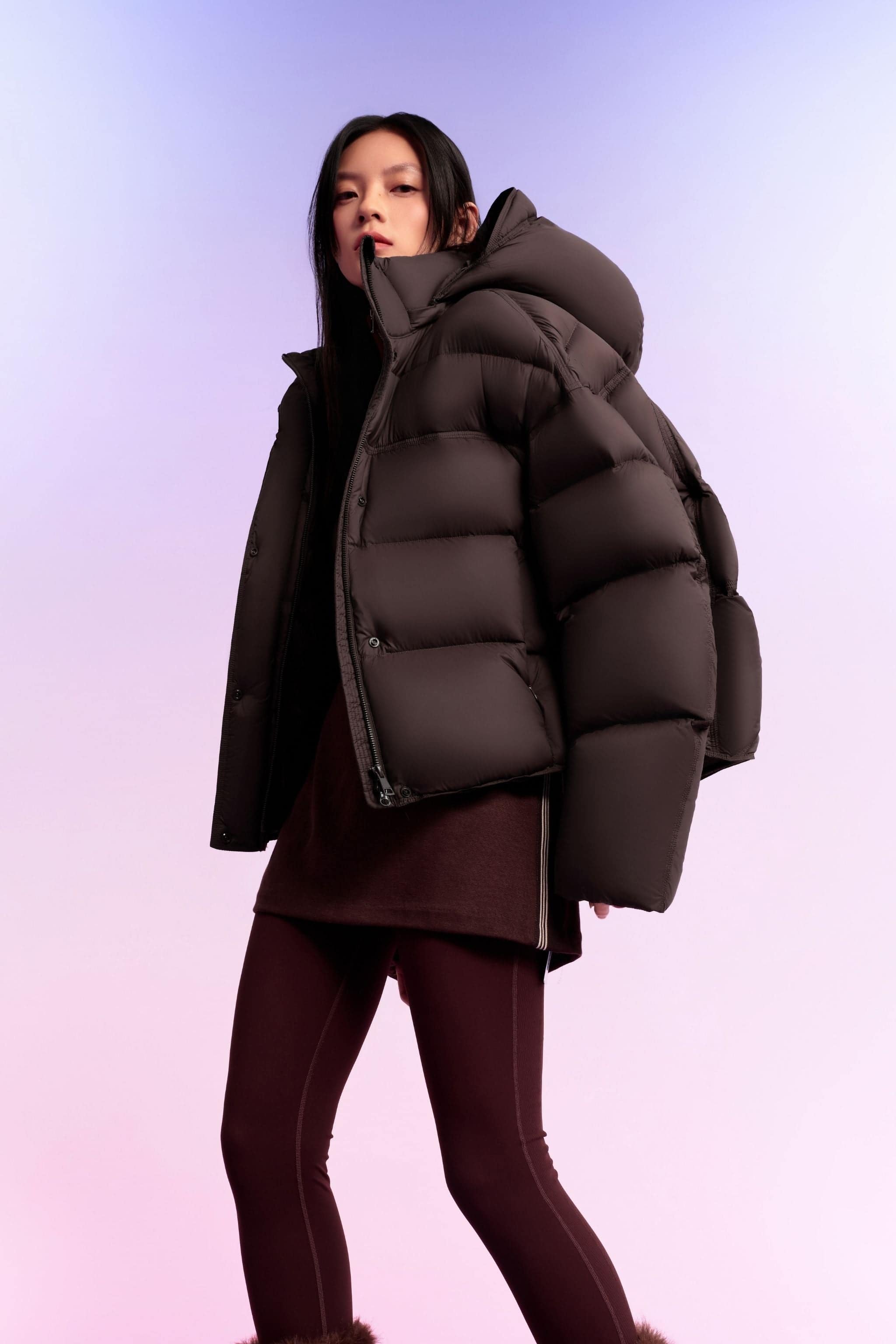 Women's Innovative Down Puffer With Hood 102 — puffer merges contemporary fashion with exceptional warmth — designed — view 10; water-resistant, windproof