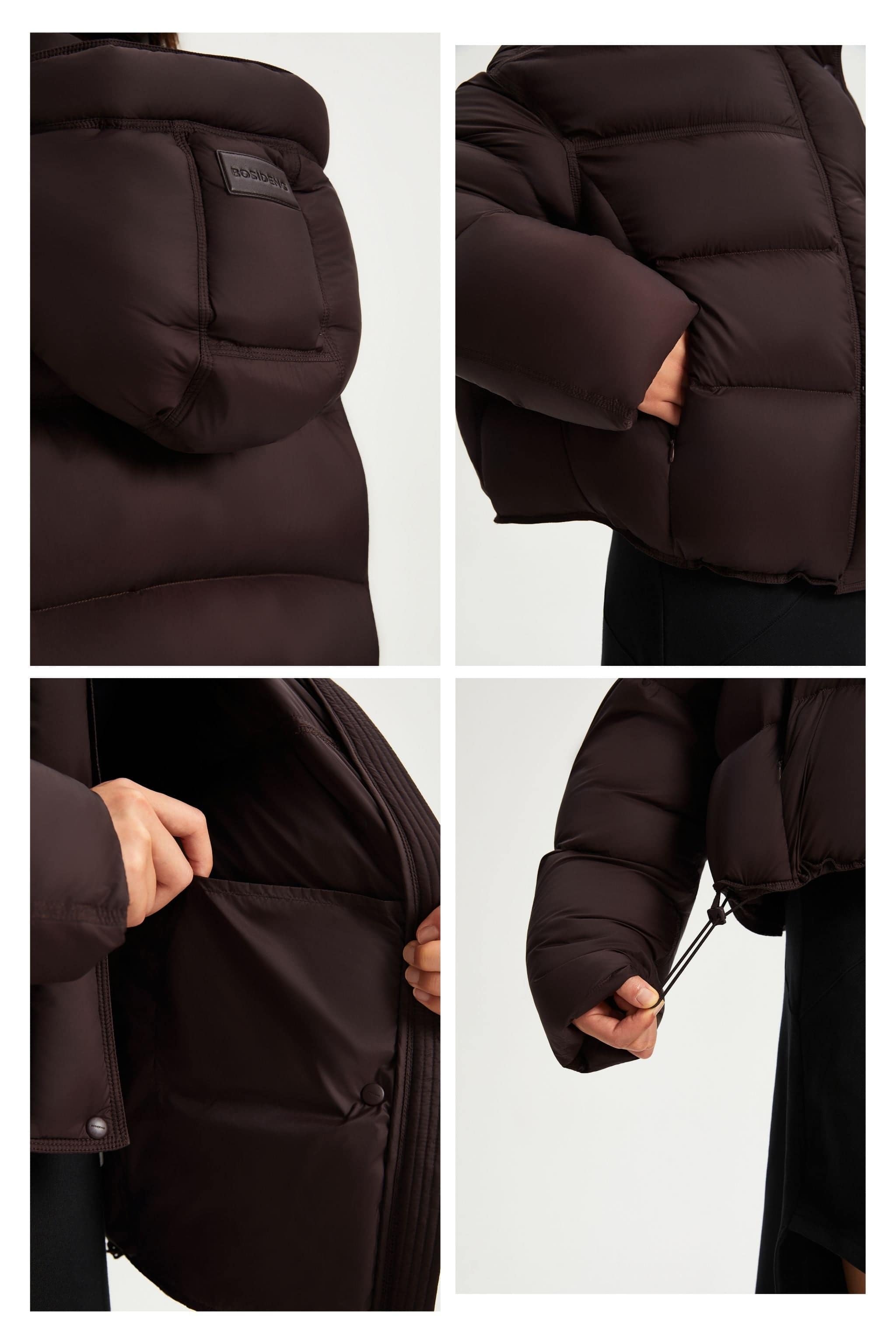 Women's Innovative Down Puffer With Hood 102 — puffer merges contemporary fashion with exceptional warmth — designed — view 7; water-resistant, windproof