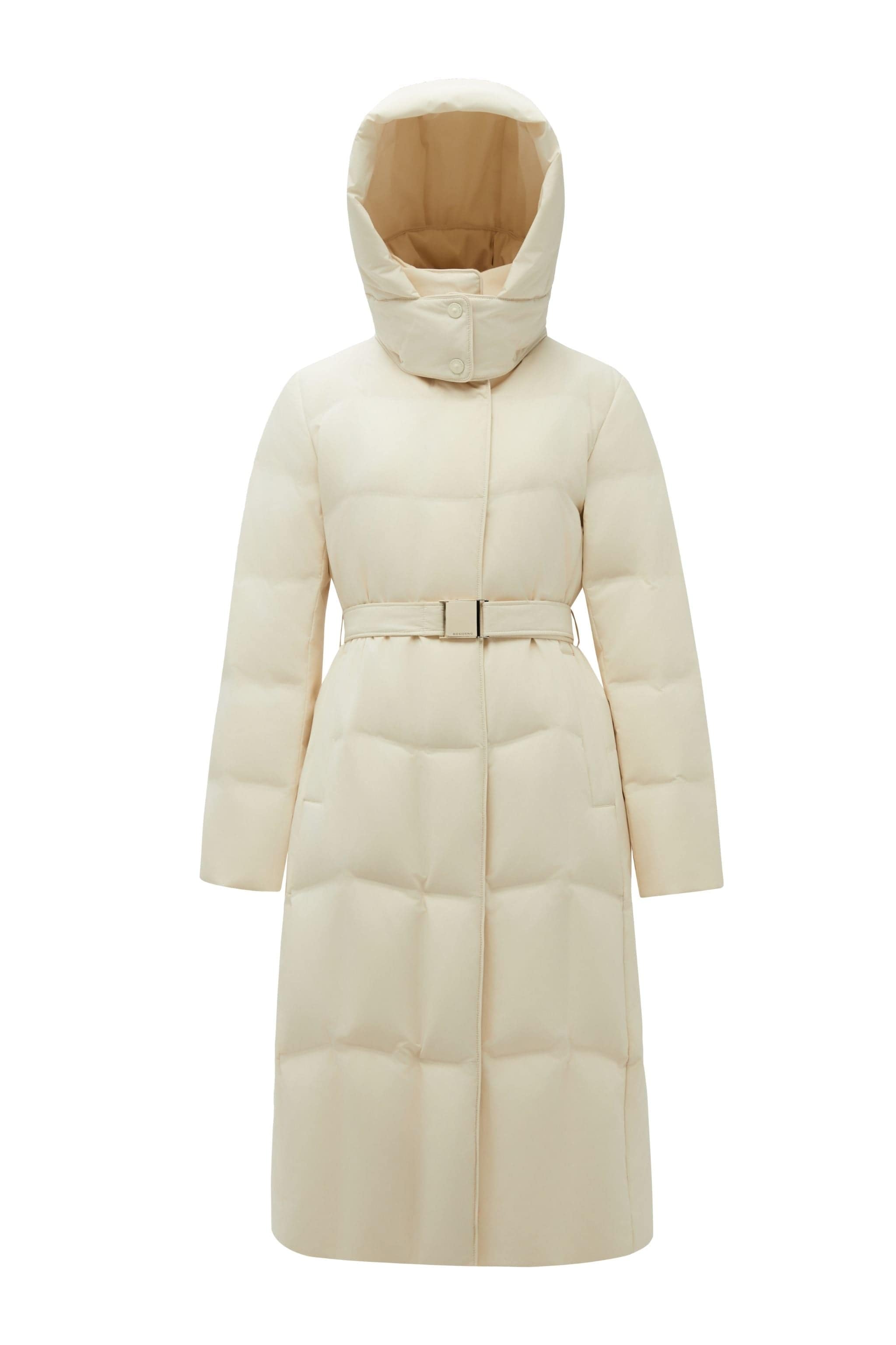 BOSIDENG 2025 Women's Long Hooded Goose Down Jacket With Belt 146 Jacket
