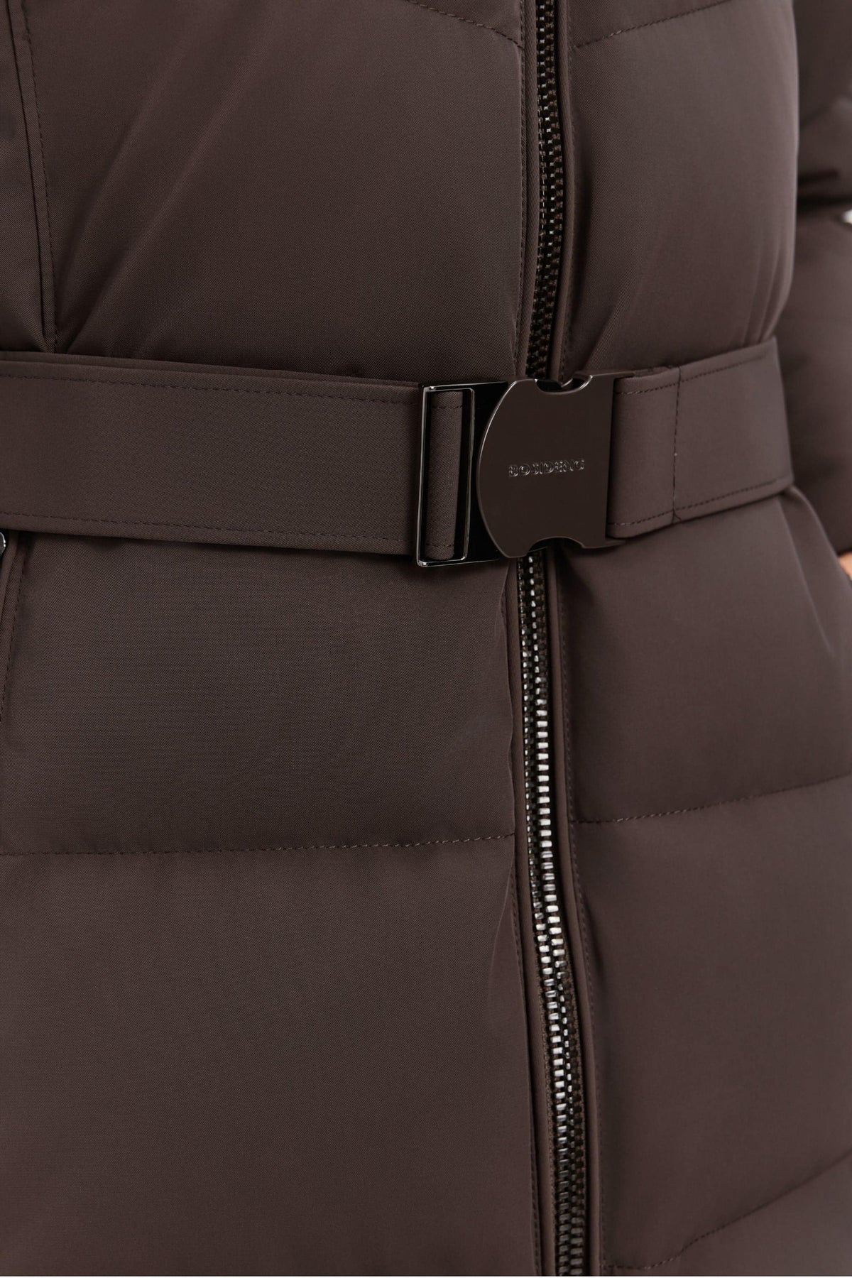 Women's Premium Extreme Short Goose Down Jacket With Belt 722 — jacket transitions seamlessly from outdoor commutes — view 3; water-resistant, windproof