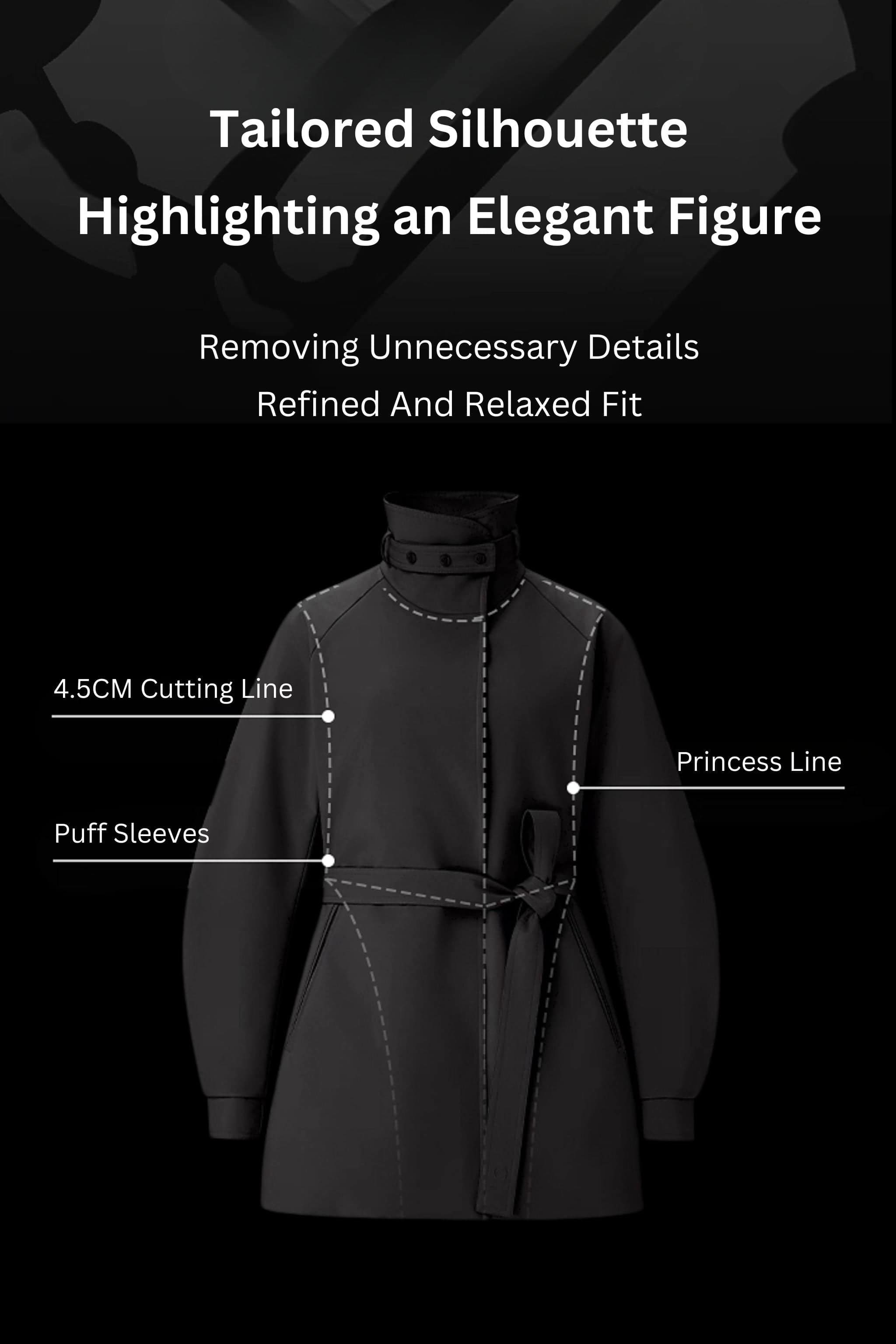 BOSIDENG 2025 Women's Short Belted Goose Down Trench 202 Jacket