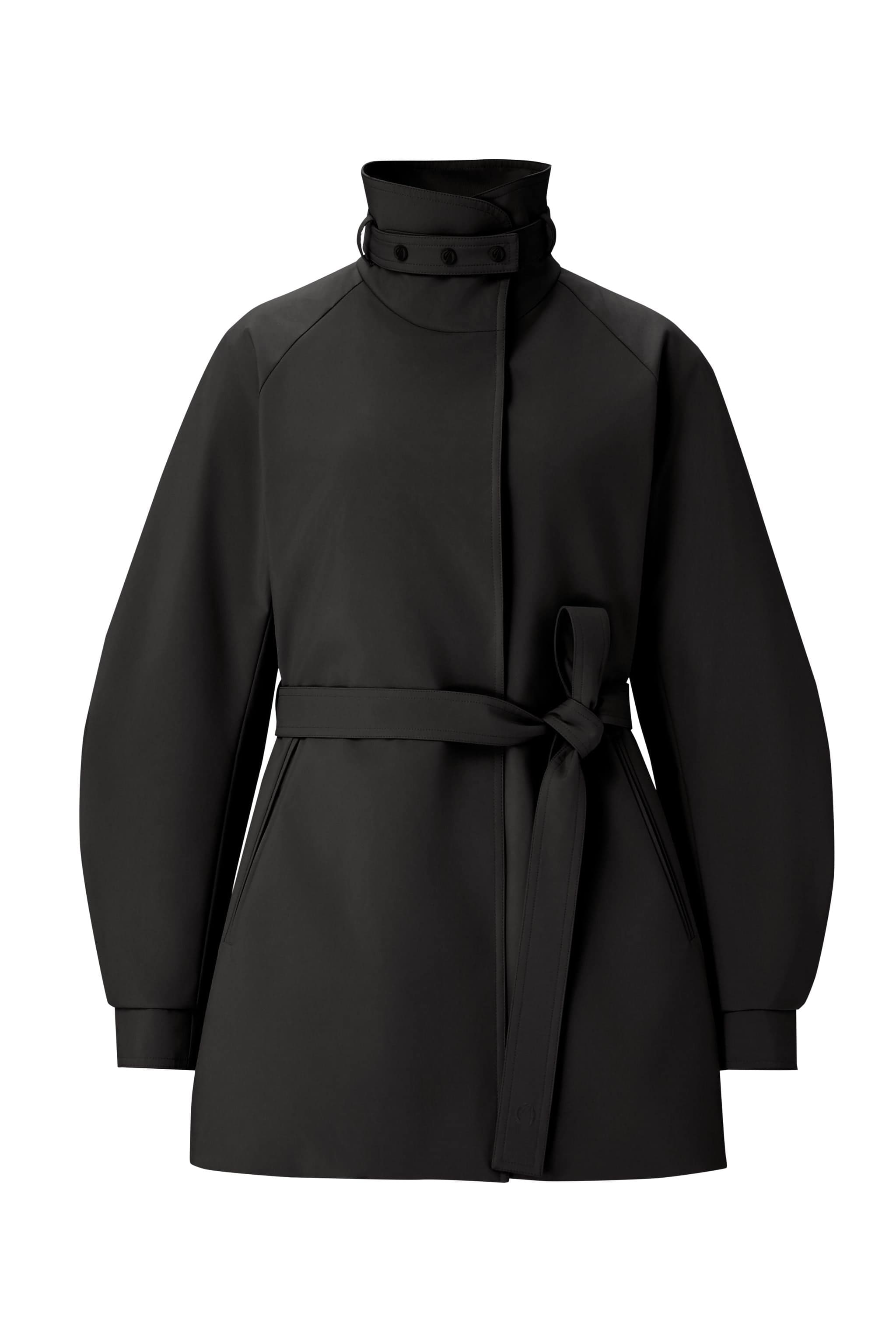 Women's Short Belted Goose Down Trench 202 — trench blends a cropped puff-sleeve silhouette with a removable inner — view 17