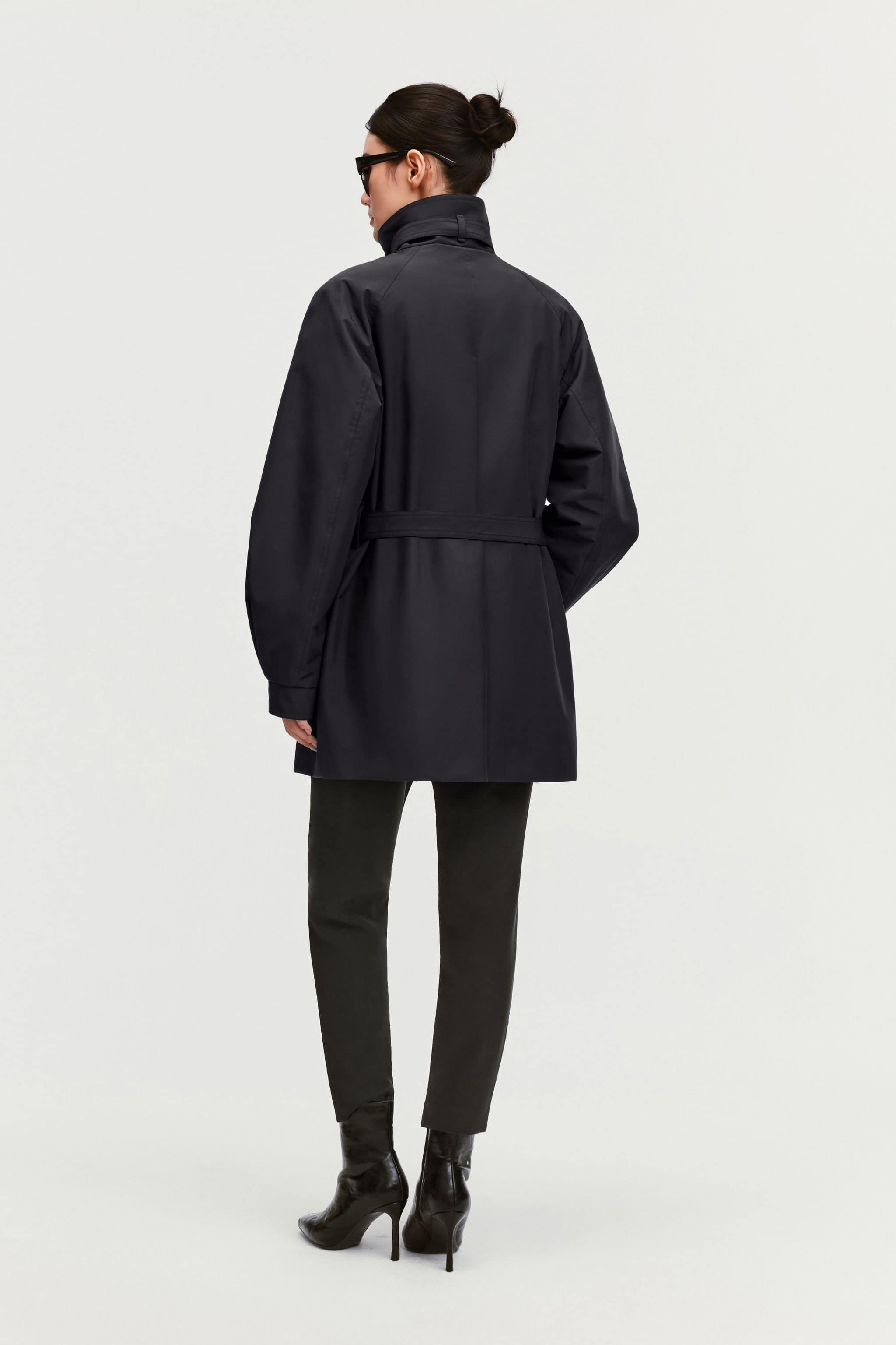 Women's Short Belted Goose Down Trench 202 — trench blends a cropped puff-sleeve silhouette with a removable inner — view 16