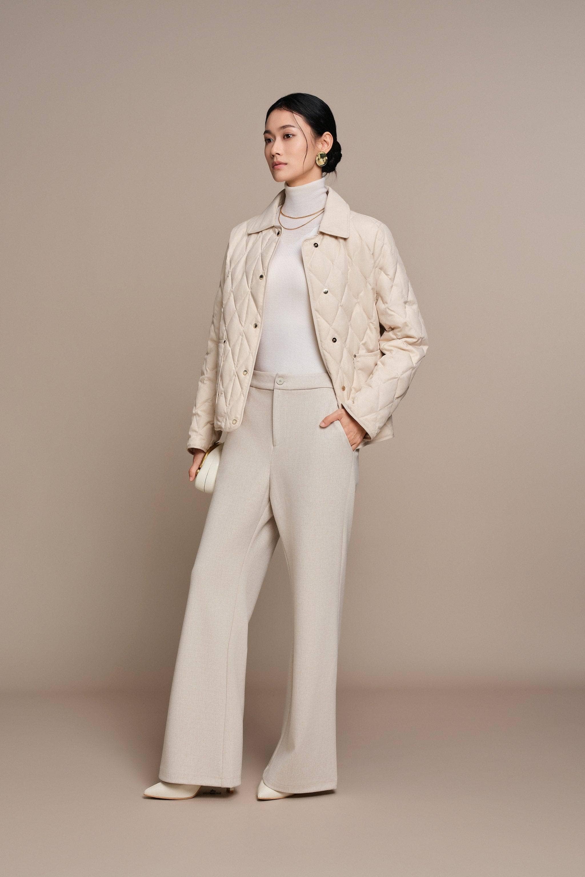 BOSIDENG 2025 Women's Short Goose Down Quilted Coat