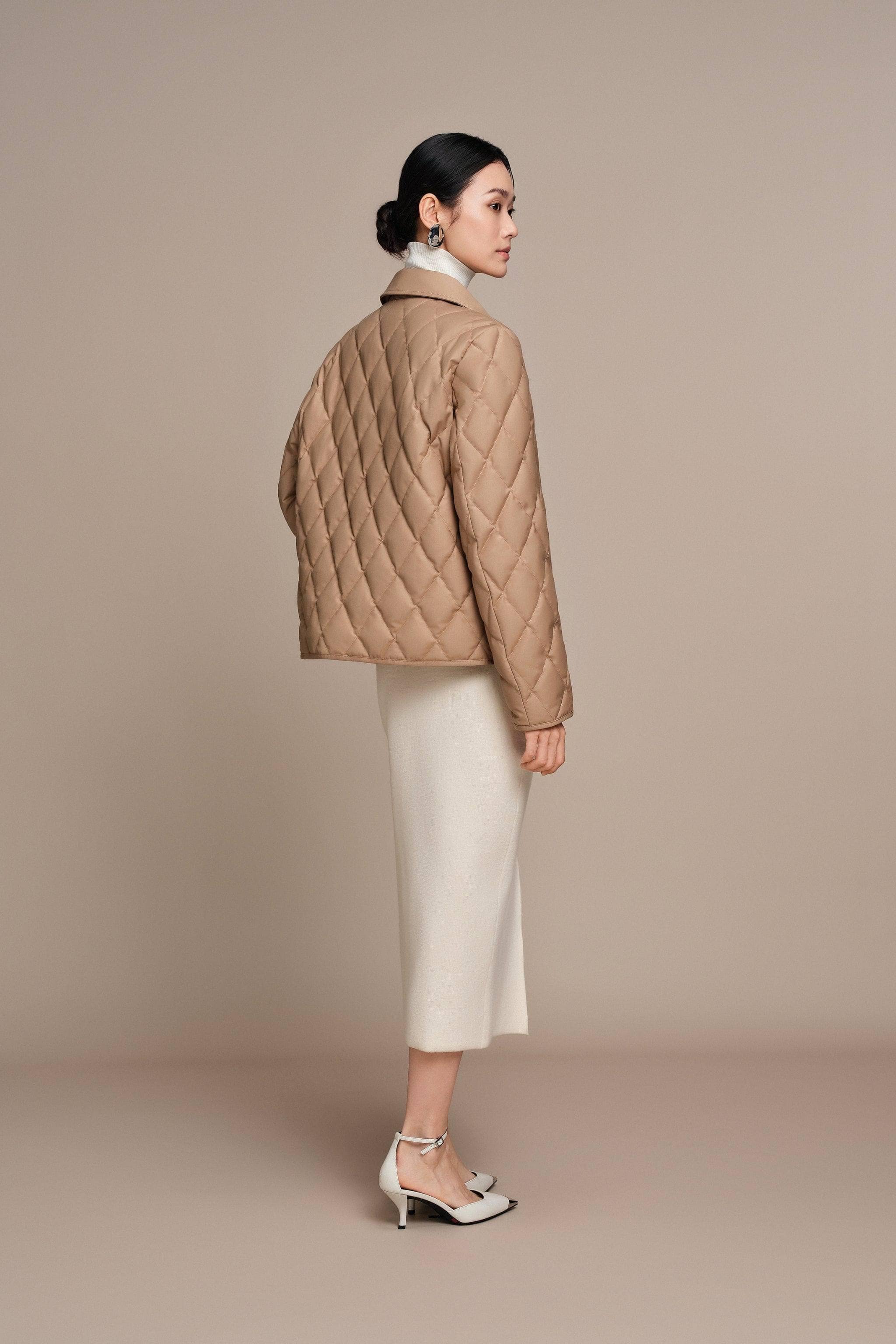 BOSIDENG 2025 Women's Short Goose Down Quilted Coat