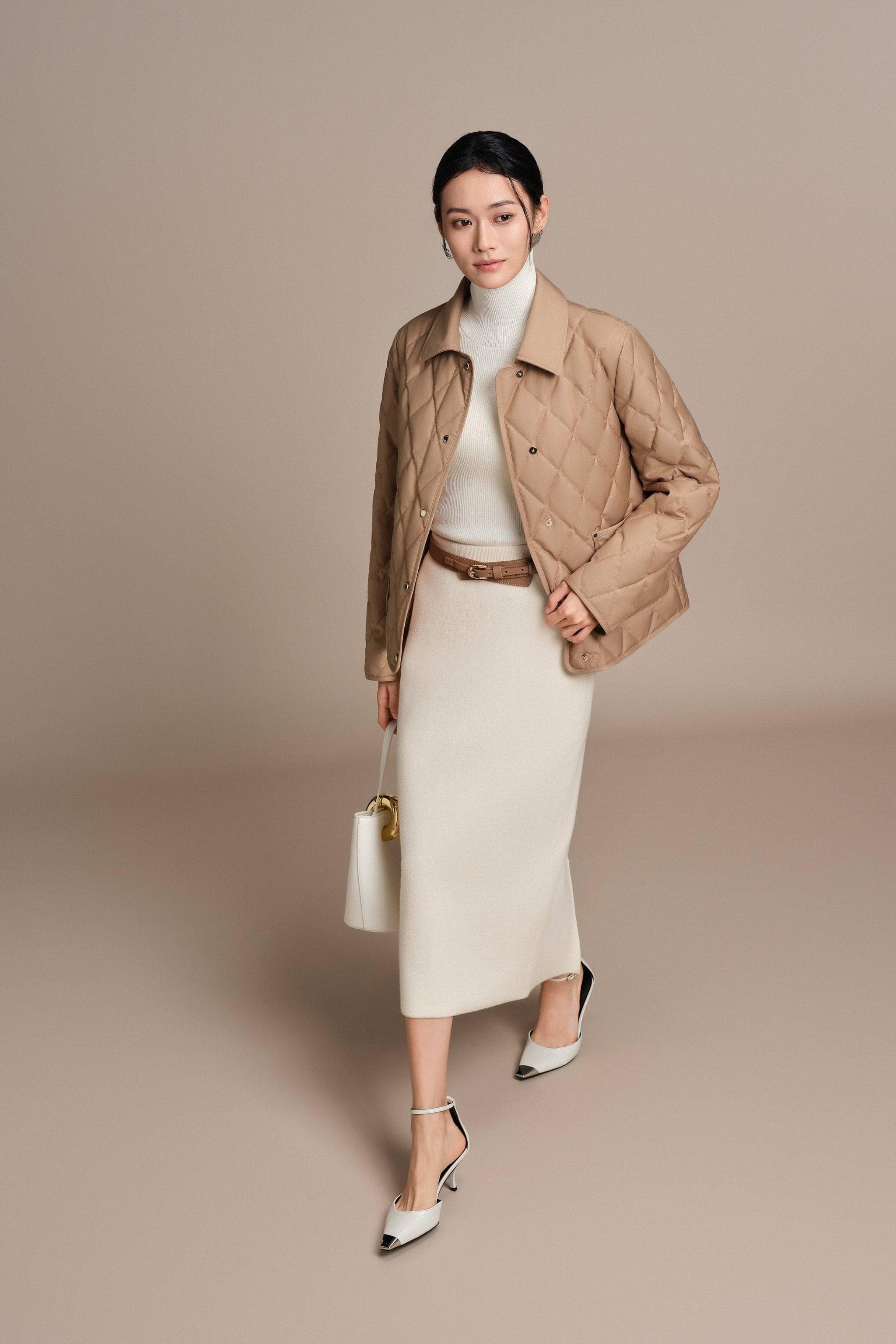 BOSIDENG 2025 Women's Short Goose Down Quilted Coat