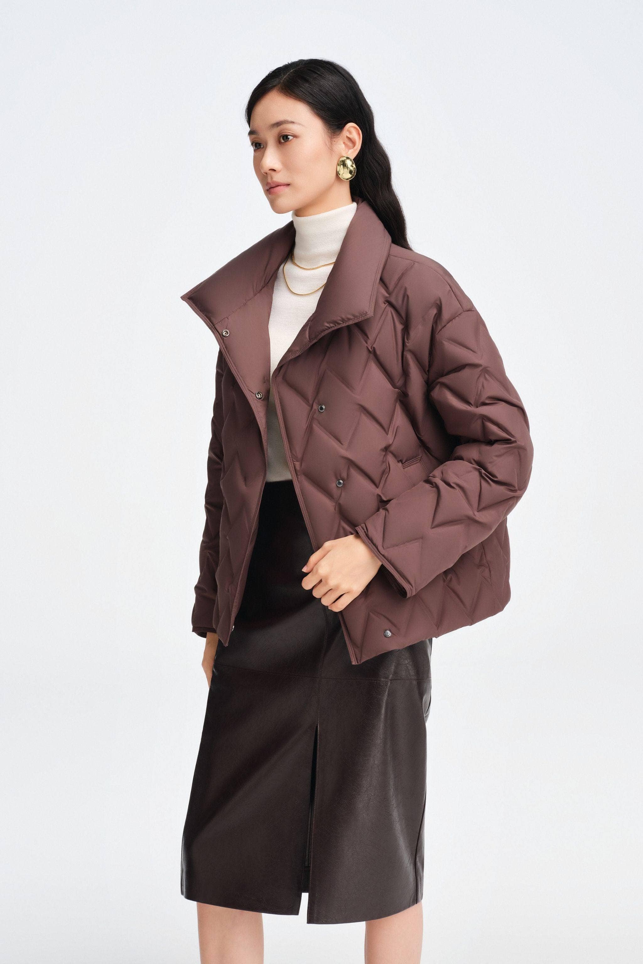 BOSIDENG 2025 Women's Short length Goose Down Business Jacket Jacket
