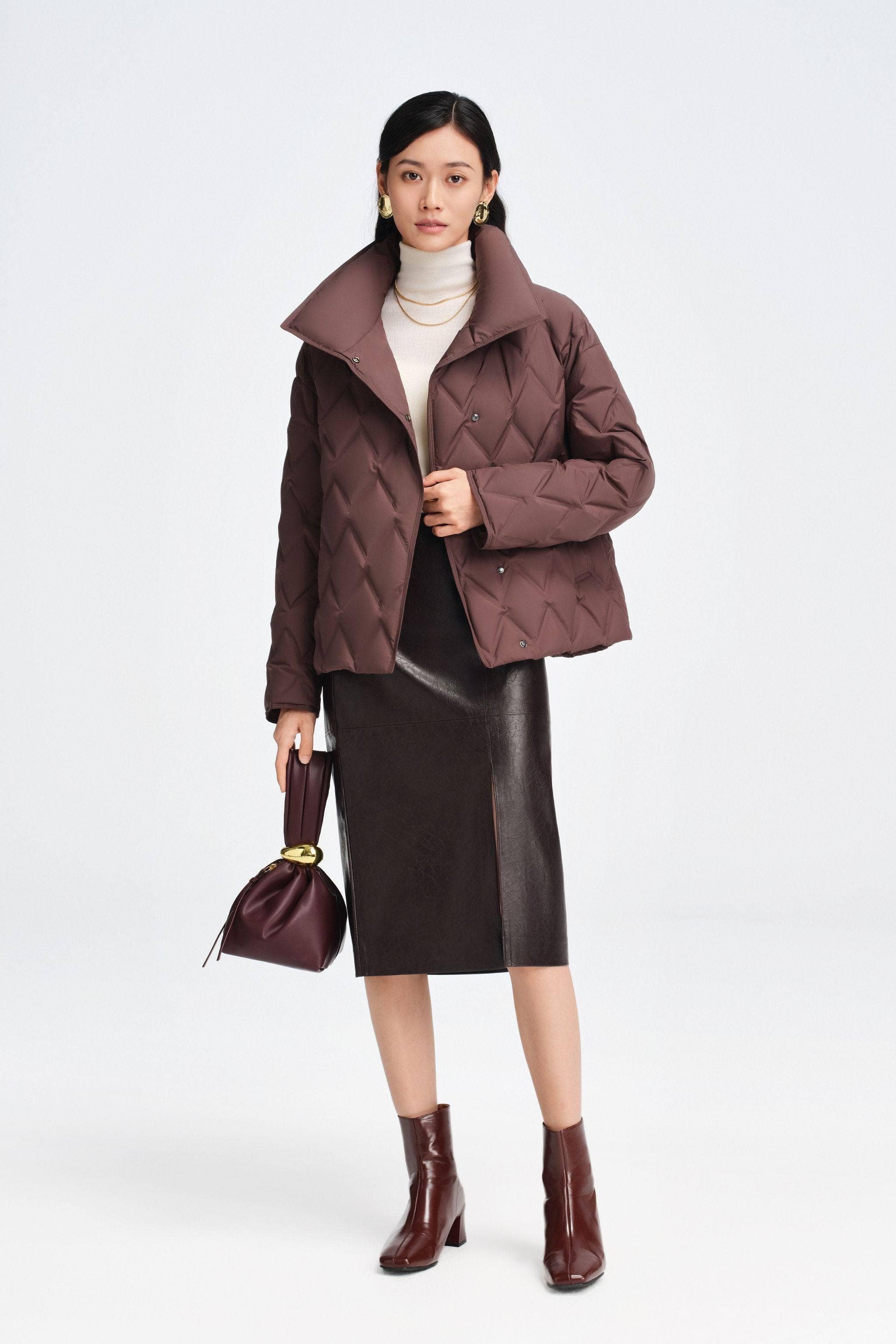 BOSIDENG 2025 Women's Short length Goose Down Business Jacket Jacket