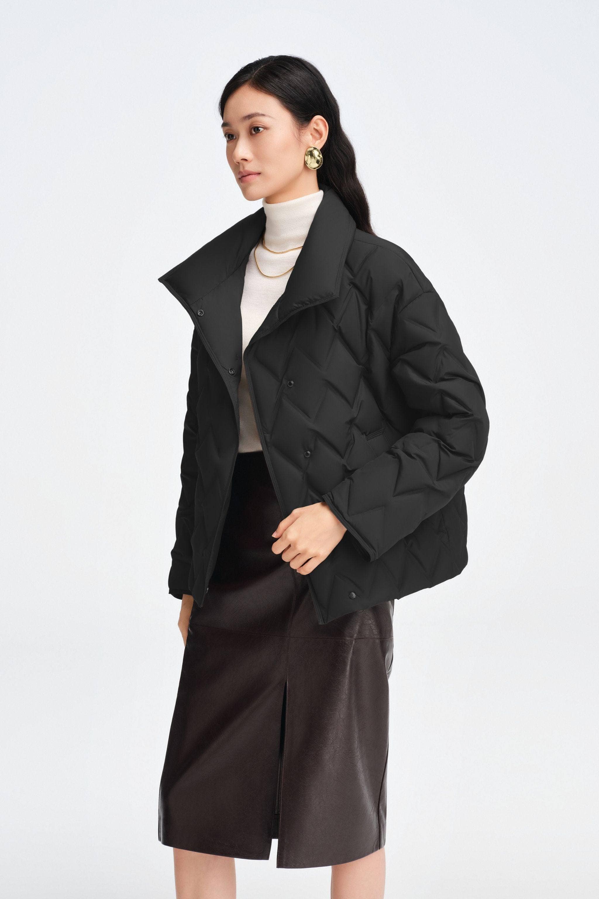 BOSIDENG 2025 Women's Short length Goose Down Business Jacket Jacket