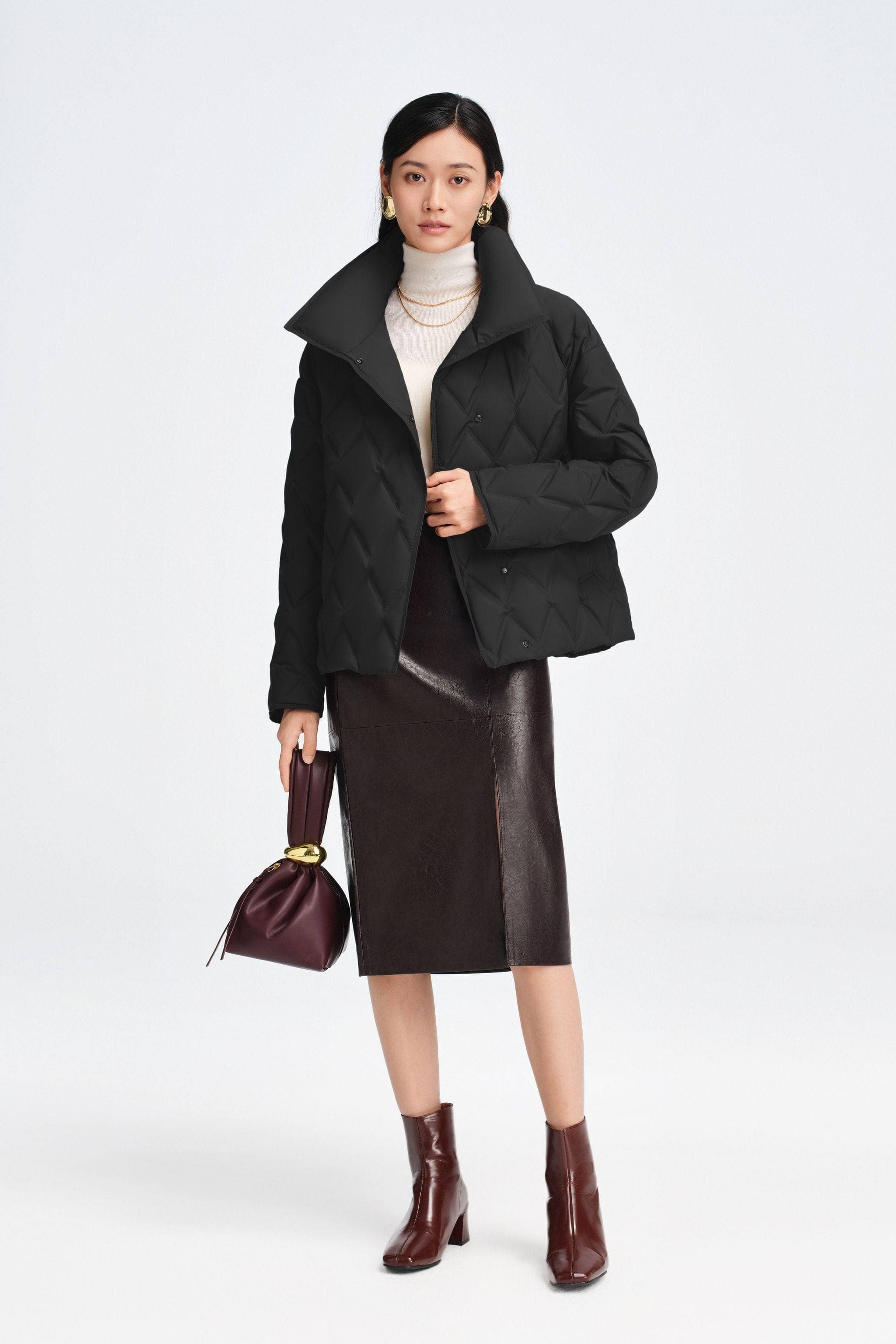 BOSIDENG 2025 Women's Short length Goose Down Business Jacket Jacket
