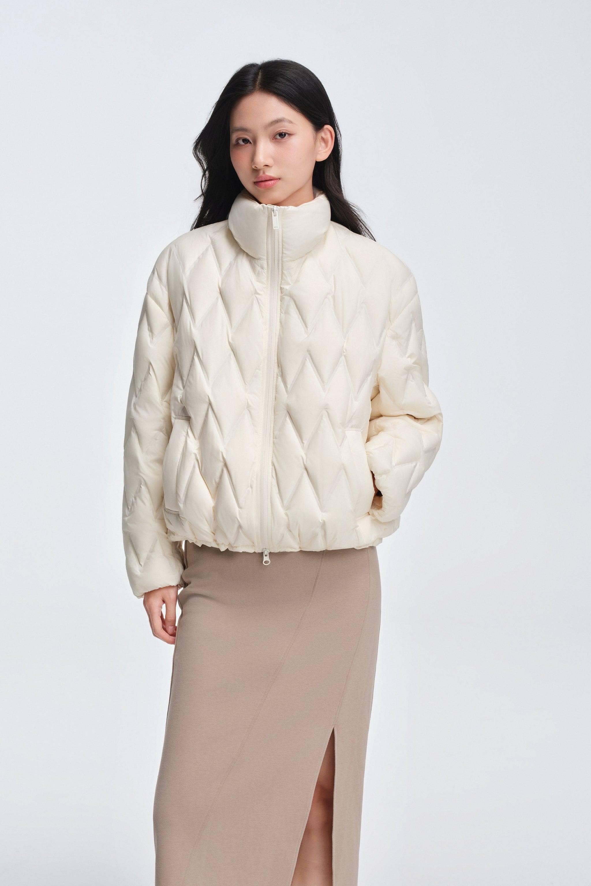 BOSIDENG 2025 Women's Standing Collar Bonded Quilting Down Jacket Jacket