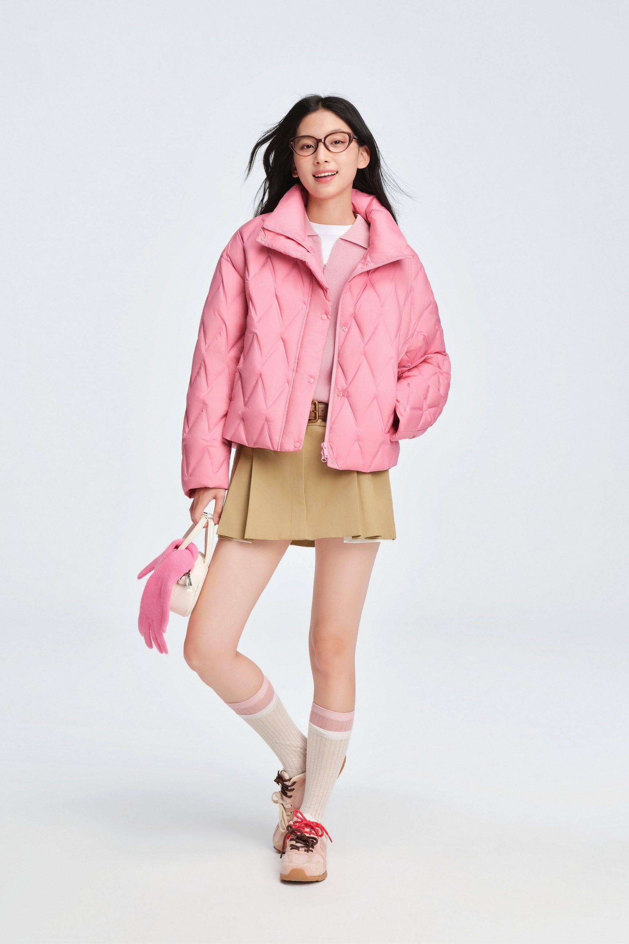 BOSIDENG 2025 Women's Standing Collar Lightweight Down Jacket