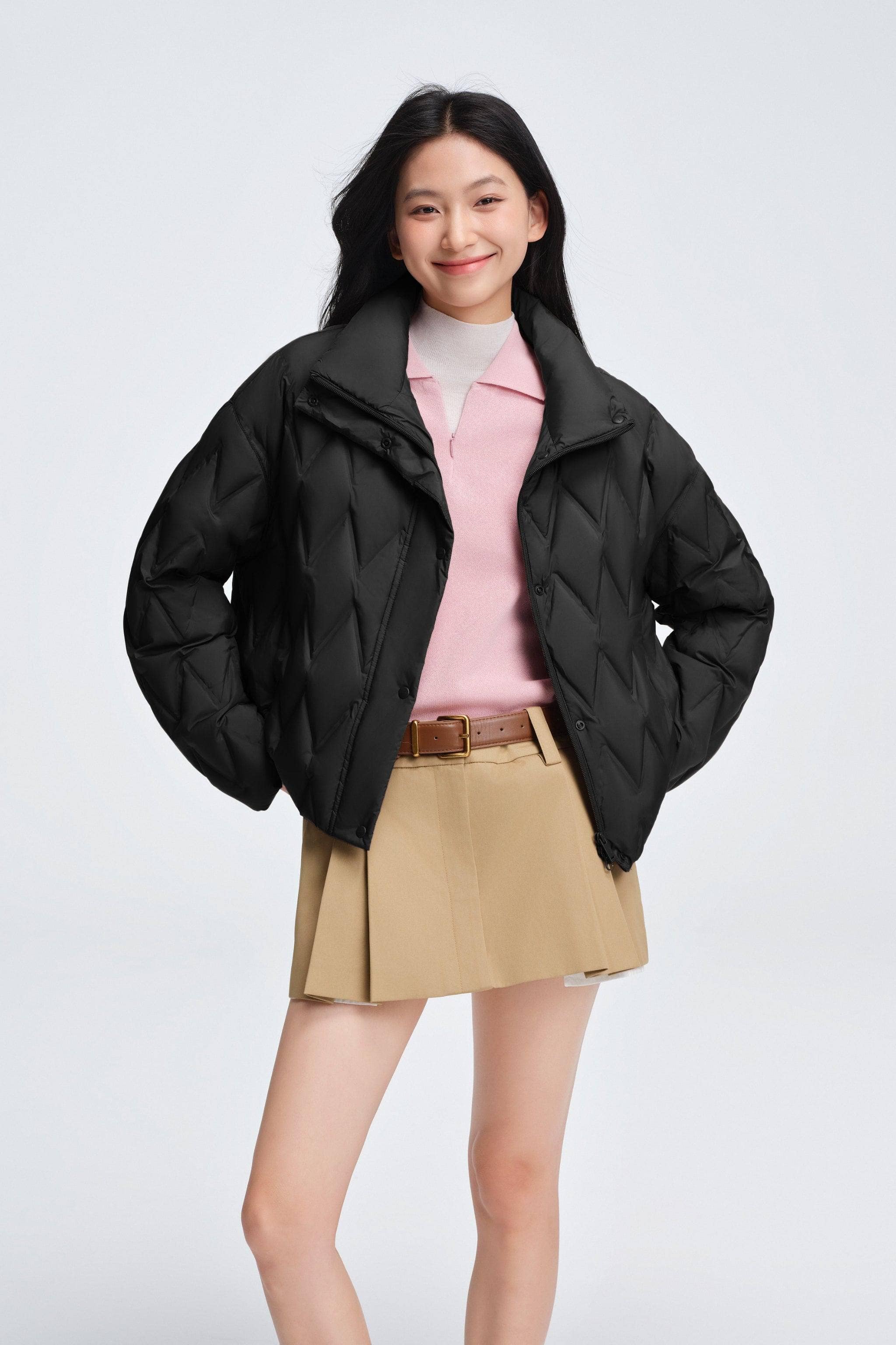 BOSIDENG 2025 Women's Standing Collar Lightweight Down Jacket
