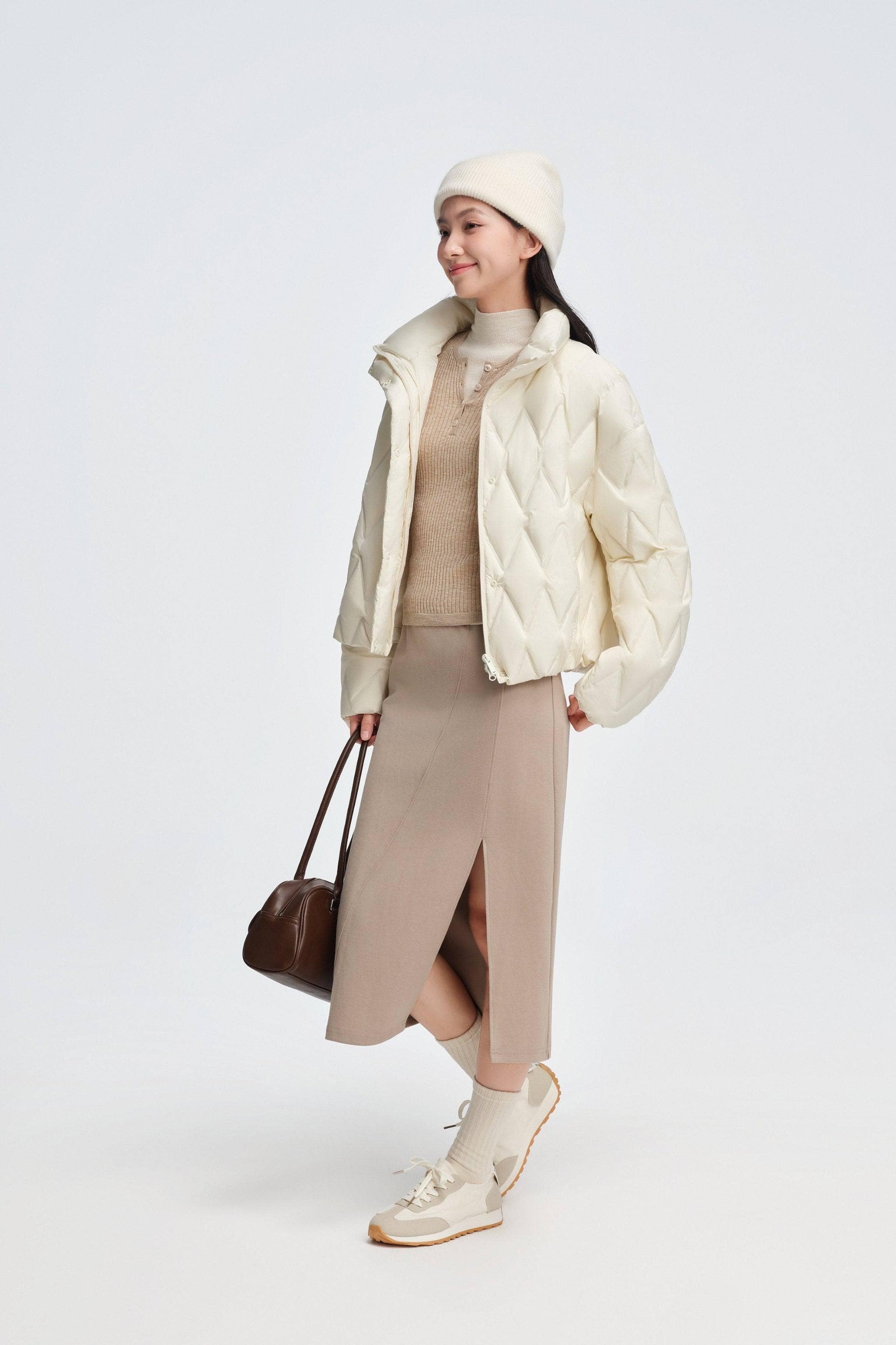 BOSIDENG 2025 Women's Standing Collar Lightweight Down Jacket